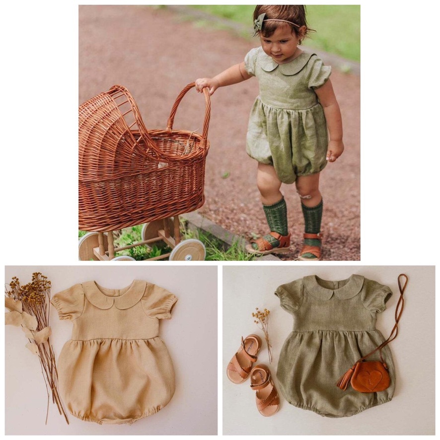 🇯🇵日單嬰兒有領棉麻連體衣No.193