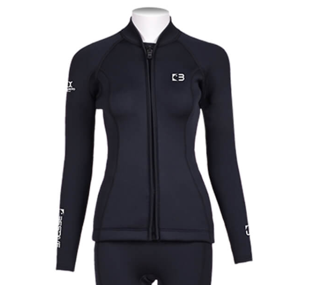 ▲現貨-Bestdive 女款 3mm 黑白系列 防寒上衣-全黑