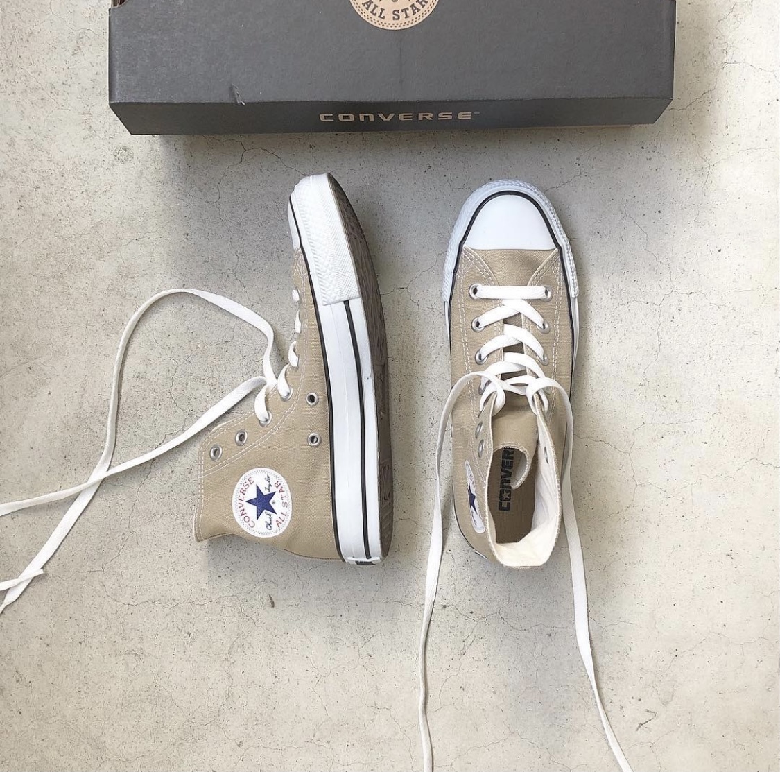 converse All Star 日本限定奶茶色 高筒