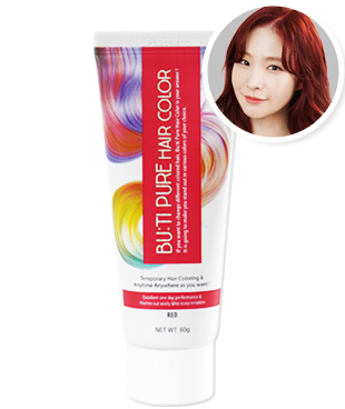 【BU:TI PURE】 1-Day長效控油防水簡便染髮劑 (艷麗紅色)