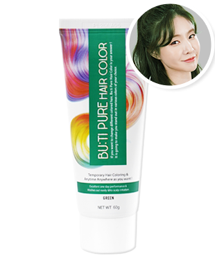 【BU:TI PURE】 1-Day長效控油防水簡便染髮劑 (綠色)