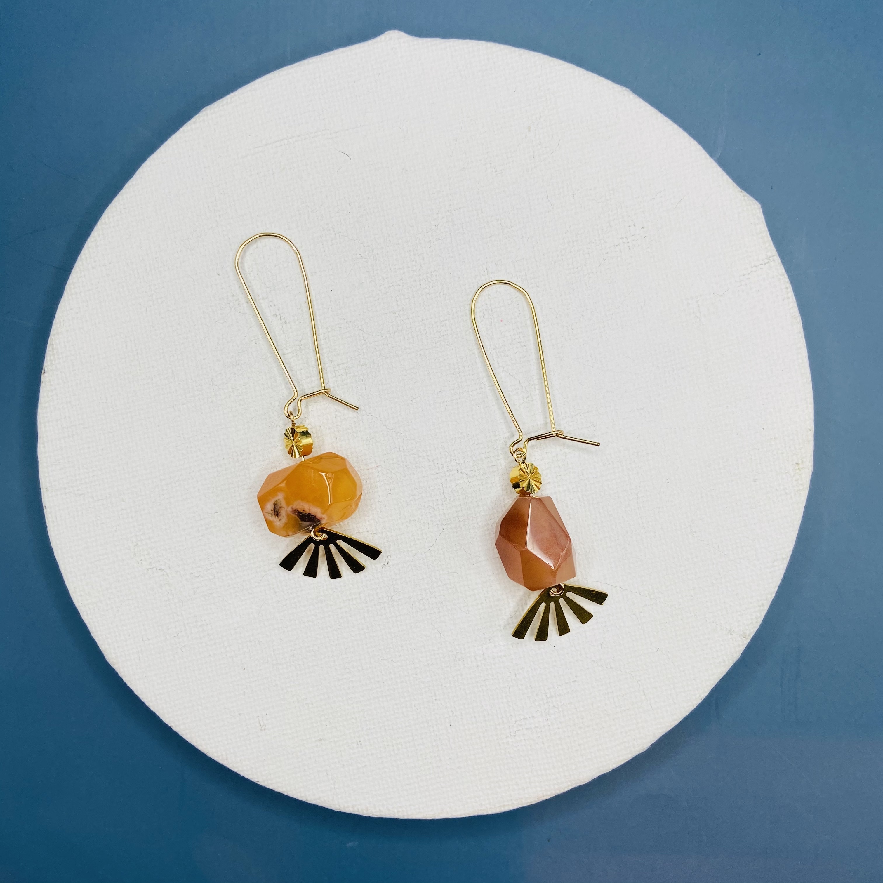 COLE COOL型格不規則瑪瑙耳環