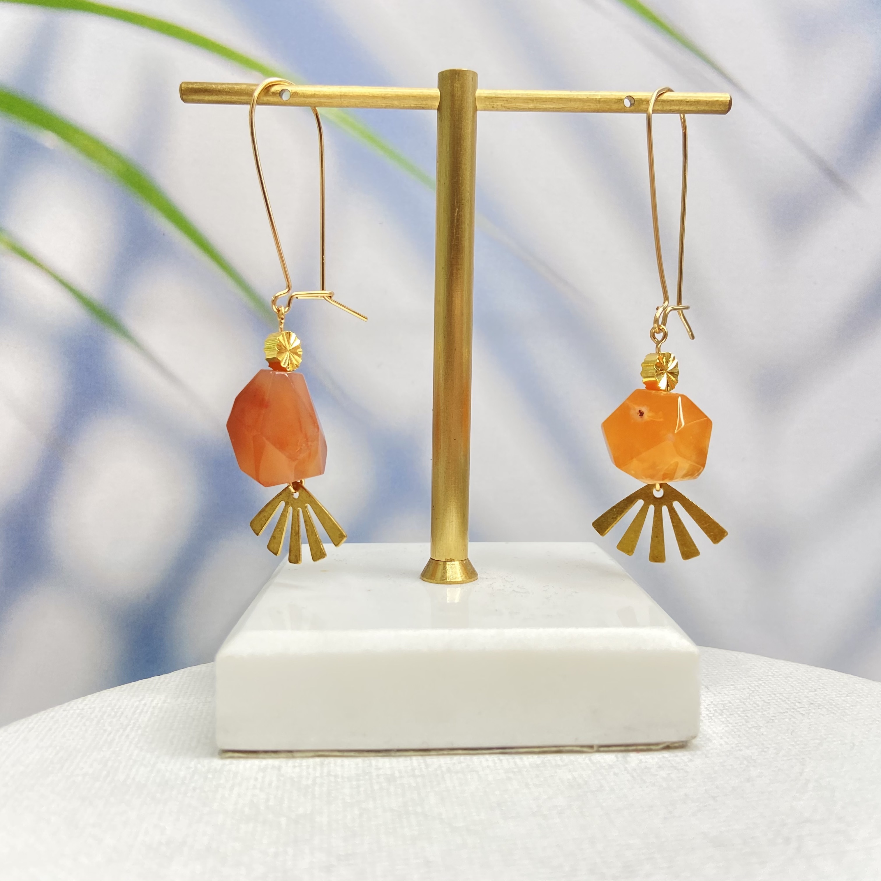 COLE COOL型格不規則瑪瑙耳環