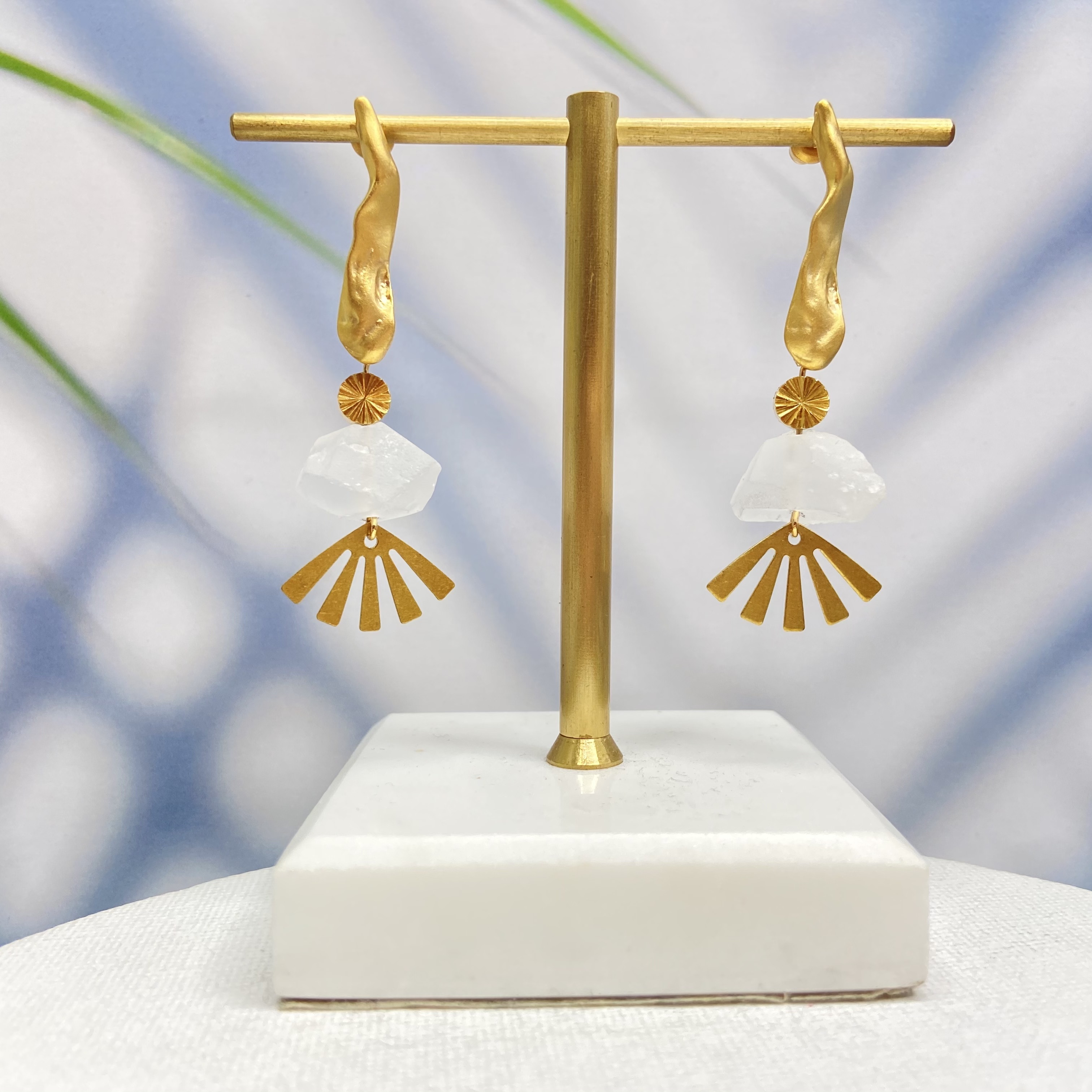 COLE COOL型格不規則瑪瑙耳環