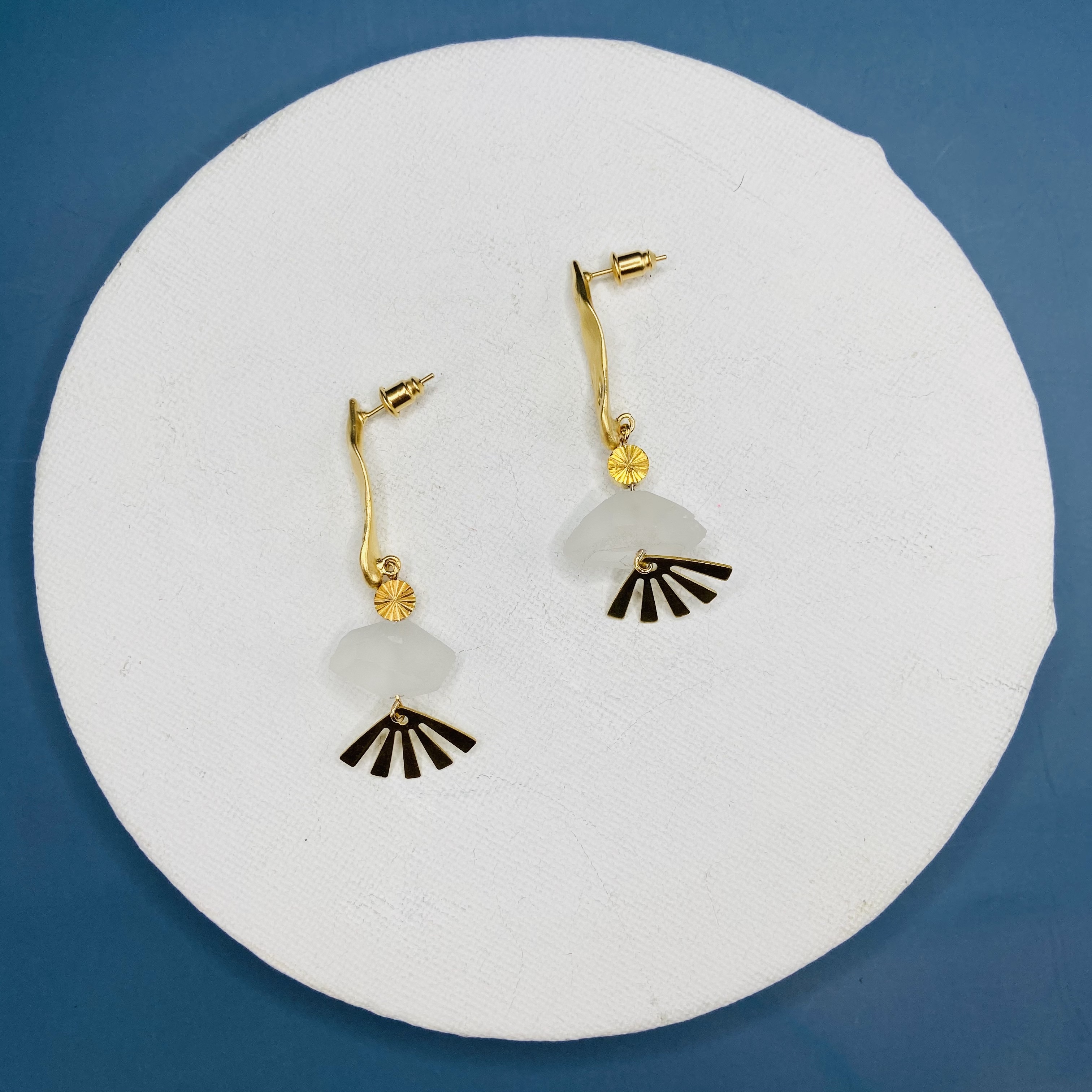 COLE COOL型格不規則瑪瑙耳環