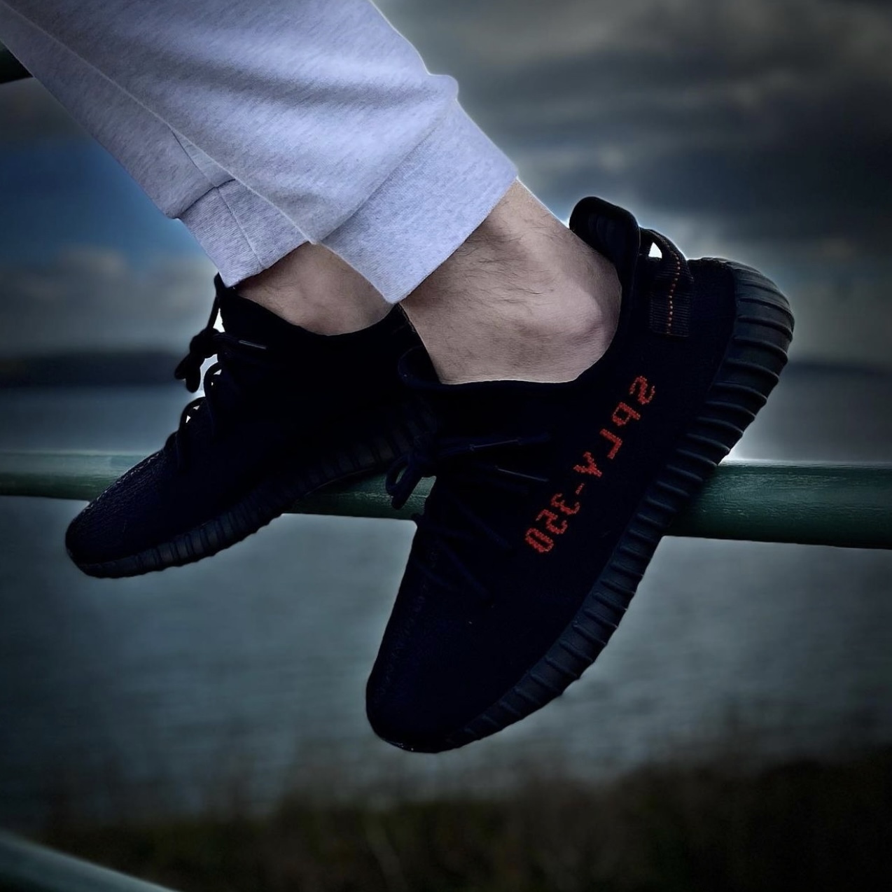 Yeezy 350 sale black red