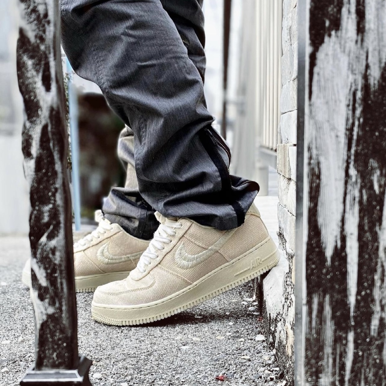 Stussy Nike Air Force 1 Low Fossil Stone 23.5cm CZ9084-200-
