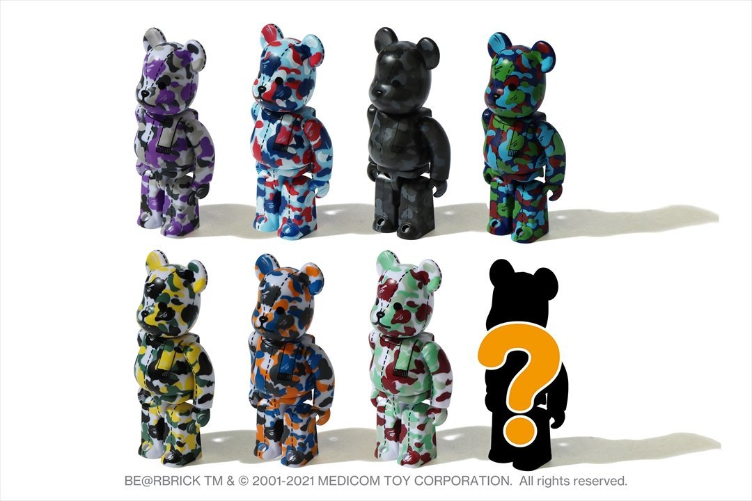 A BATHING APE 28TH ANNIVERSARY BE@RBRICK BAPE CAMO 100%