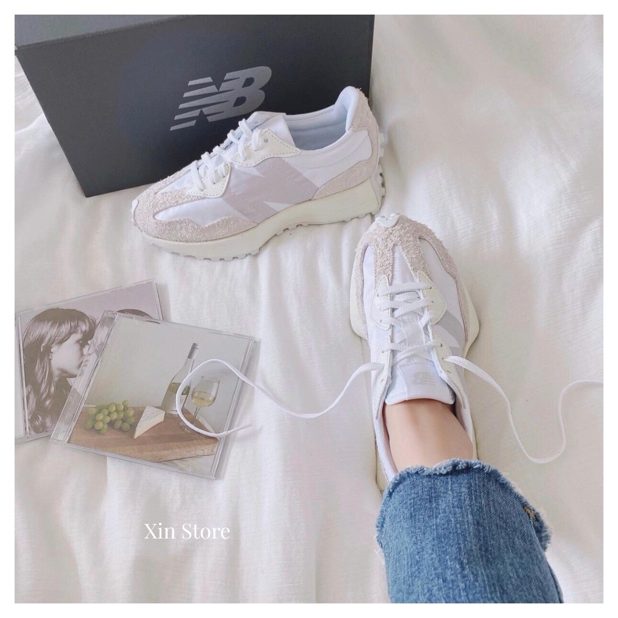 【現貨】New Balance NB 327 復古 厚底 麂皮 緞面 白絲綢 休閒鞋 慢跑鞋 奶茶 米白