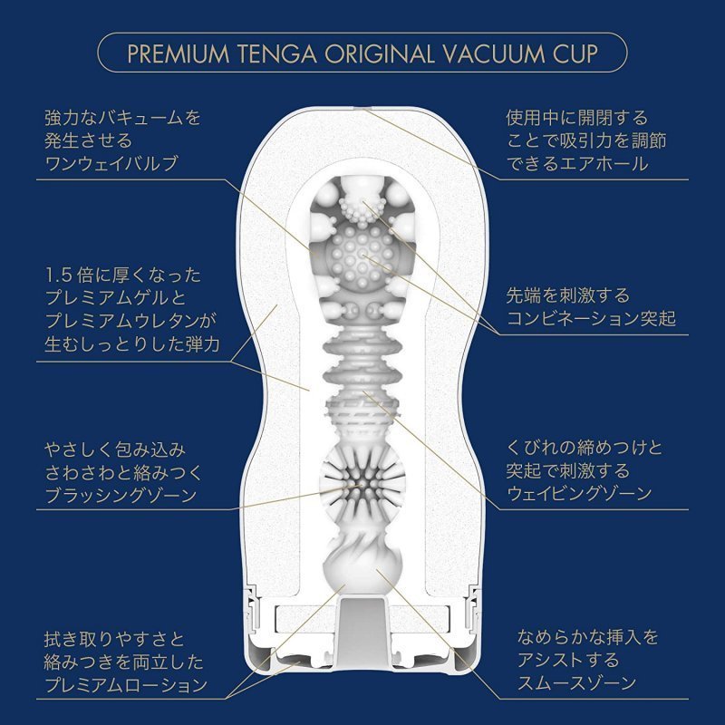 (第二代)  PREMIUM TENGA ORIGINAL VACUUM CUP 探喉型飛機杯