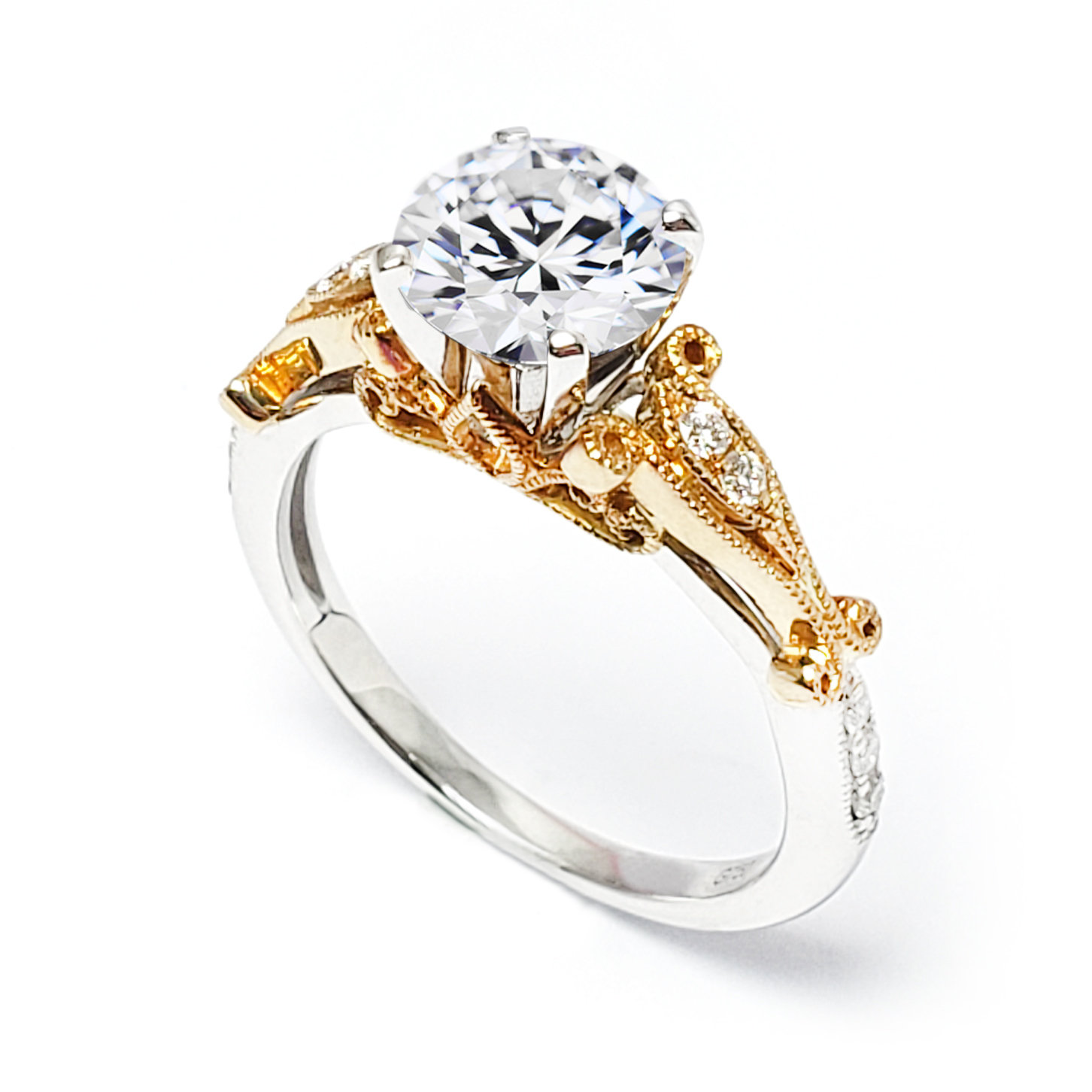 18K白 / 黃金天然鑽石戒指托 (RS22RY21398A)