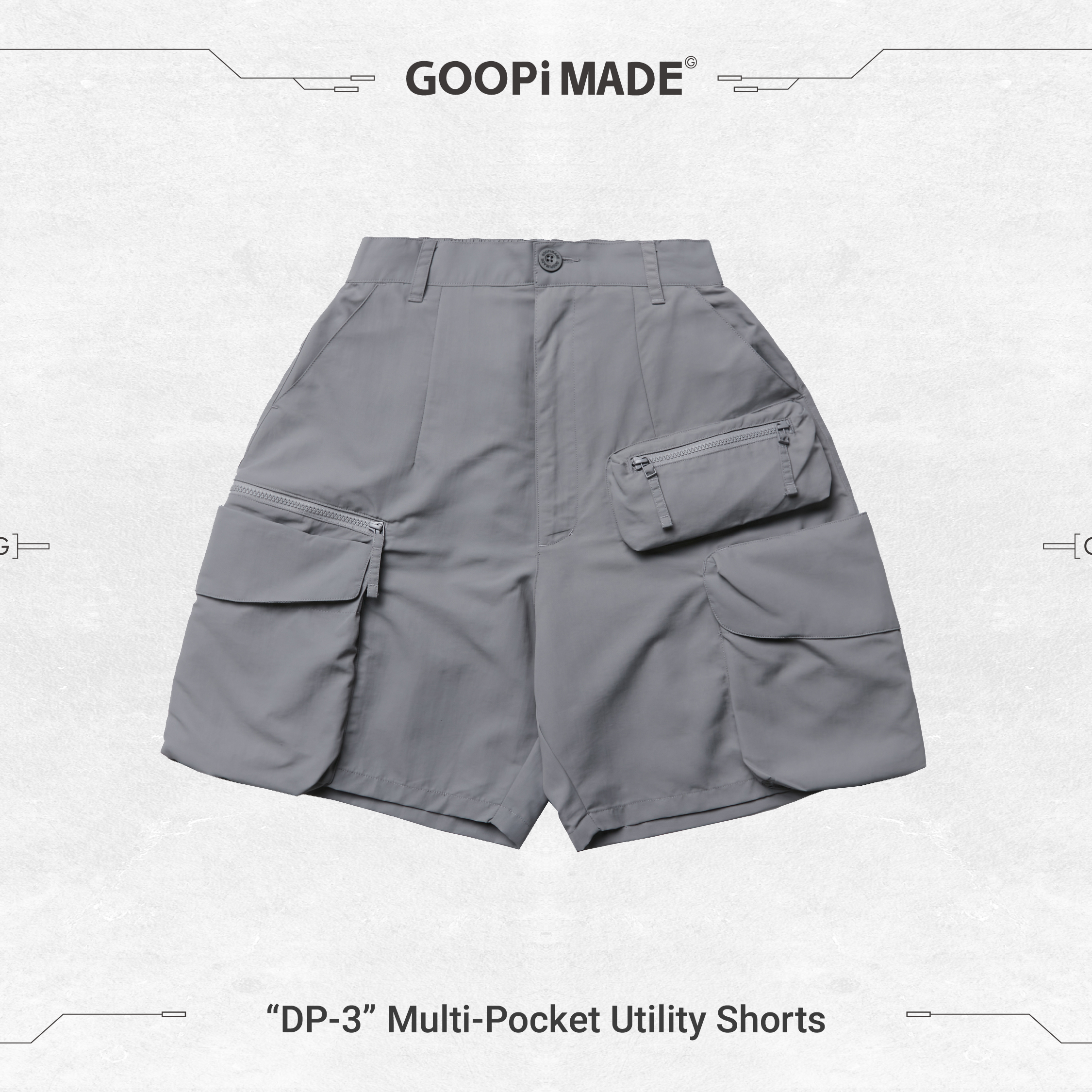 DP-3” Multi-Pocket Utility Shorts - Gray