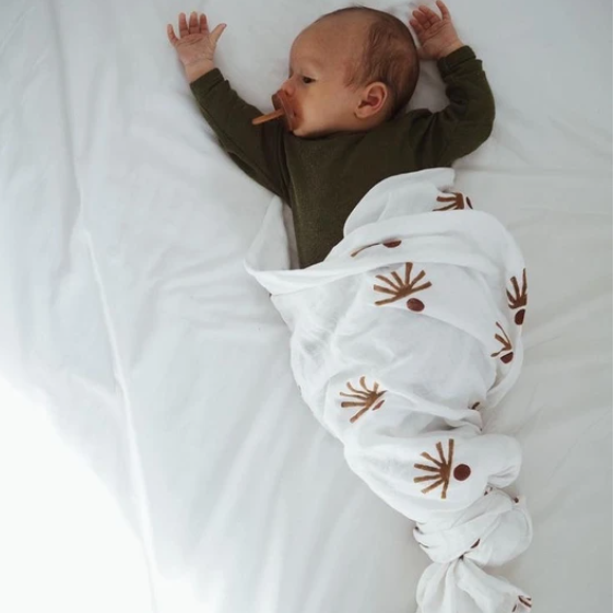 LITTLE BEACON  有機棉紗包巾毯 Muslin Blanket // Shadows