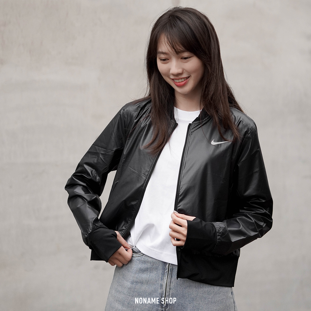 NIKE RUNNING JUST DO IT 大勾  短版 外套 黑