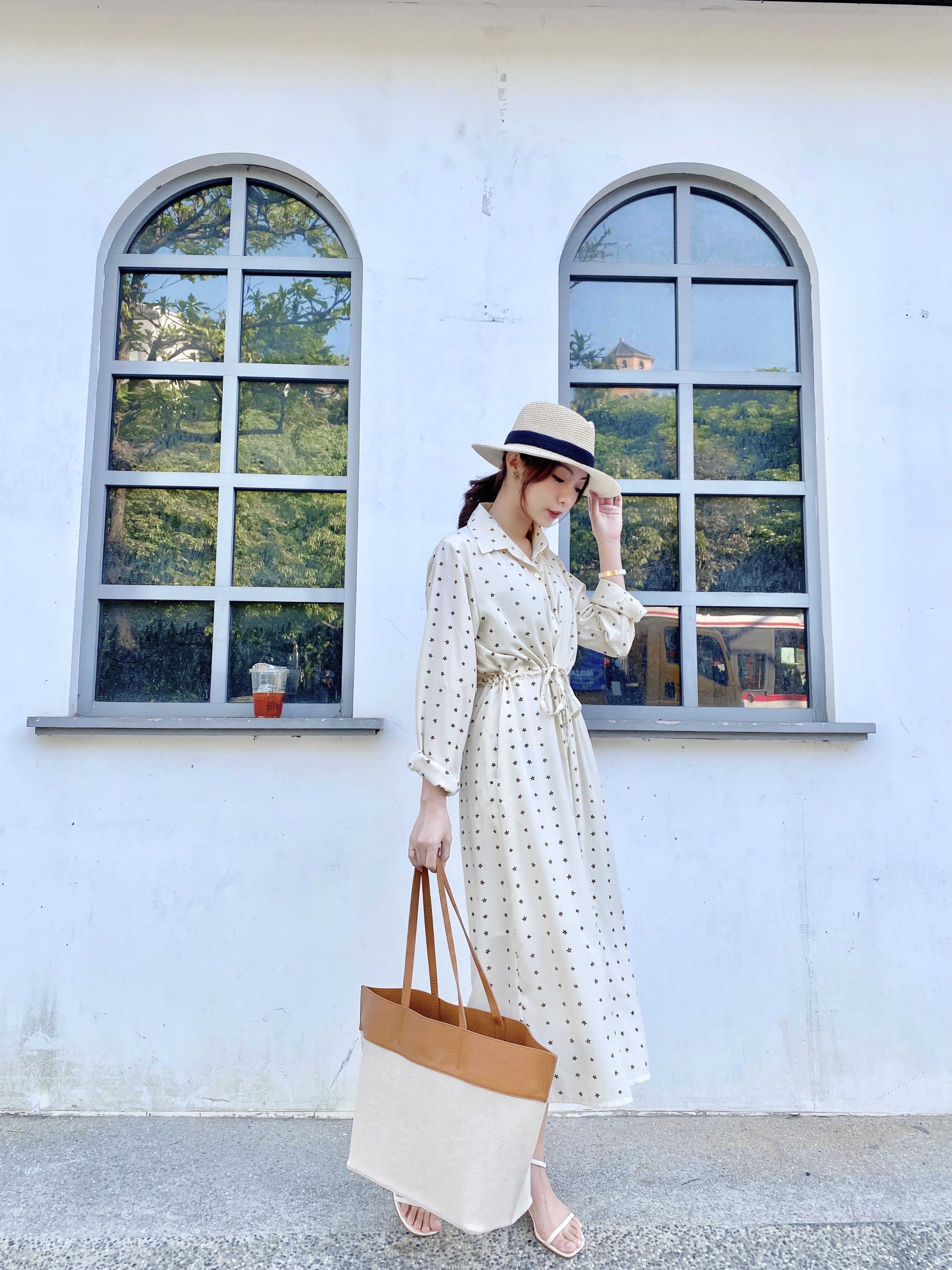 限量設計櫃高質感奶油星星襯衫洋