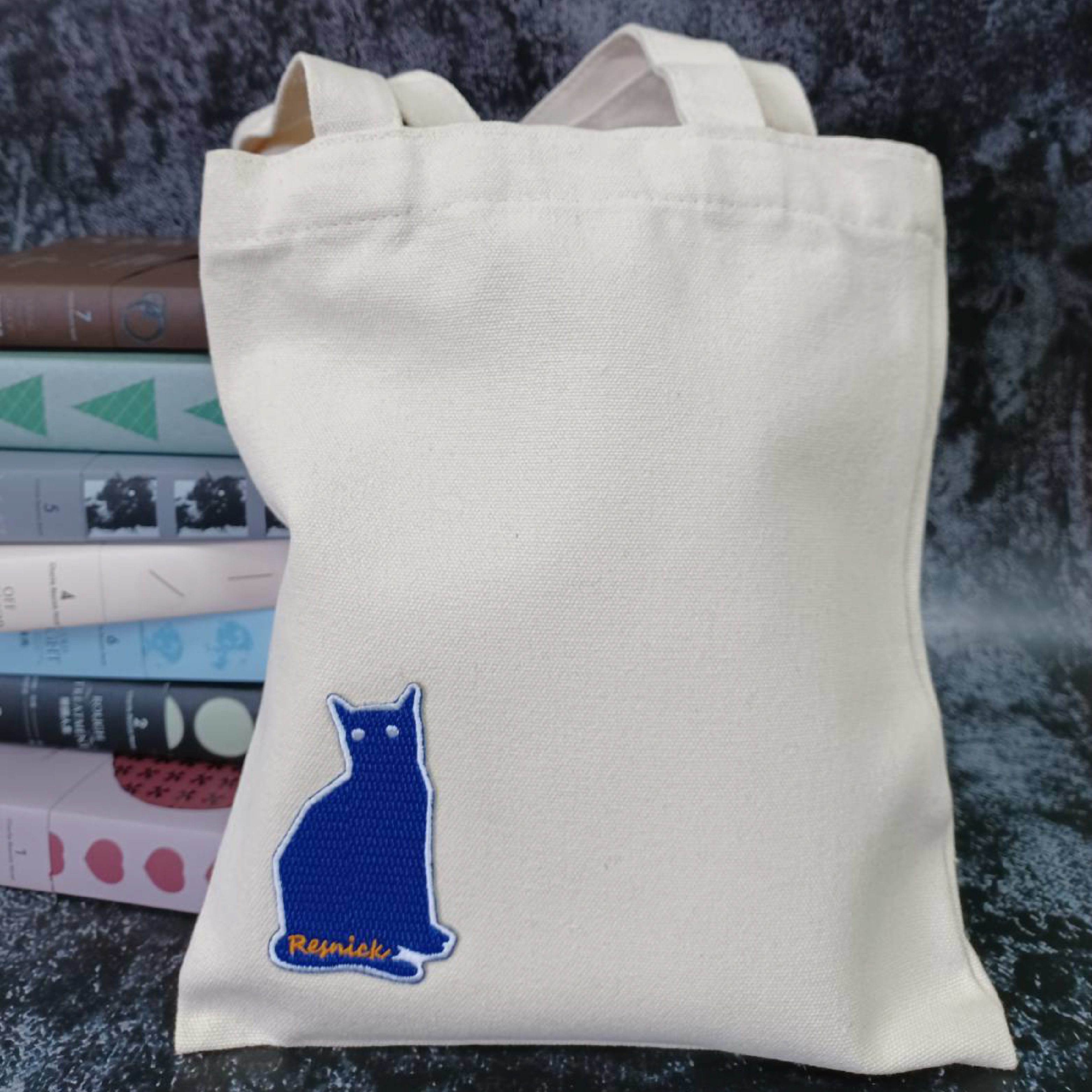 《芮尼克探案系列》爵士貓刺繡帆布袋──藍貓