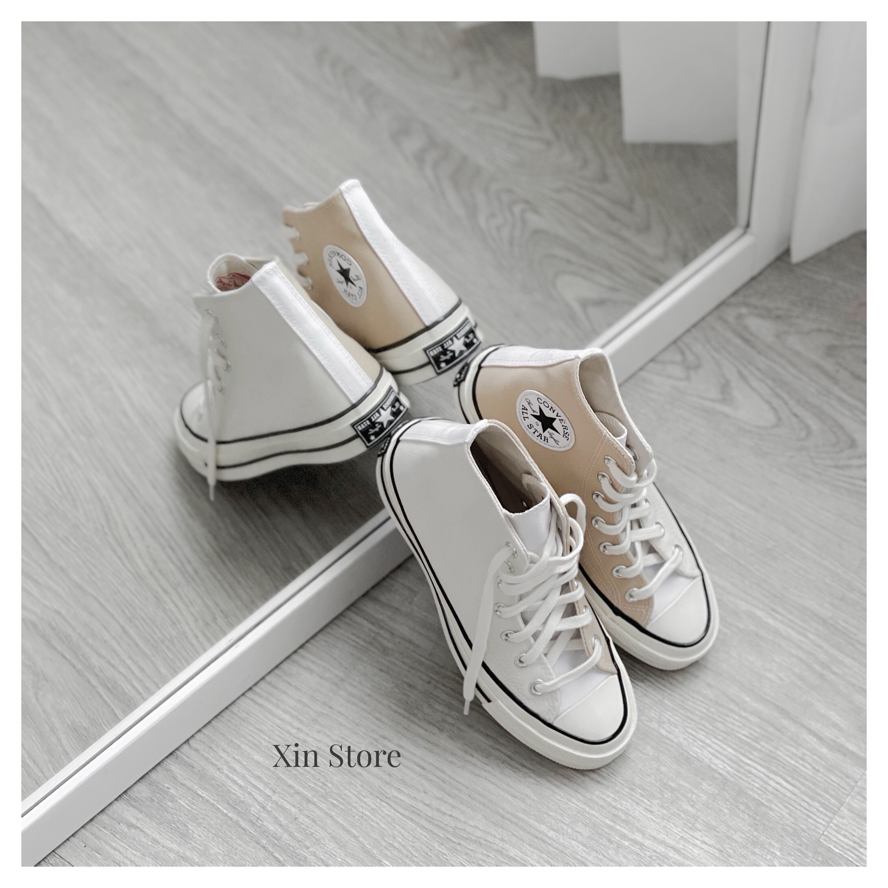 【現貨】Converse Chuck 70 1970 撞色 陰陽 拼接 帆布 高筒 米白 卡其