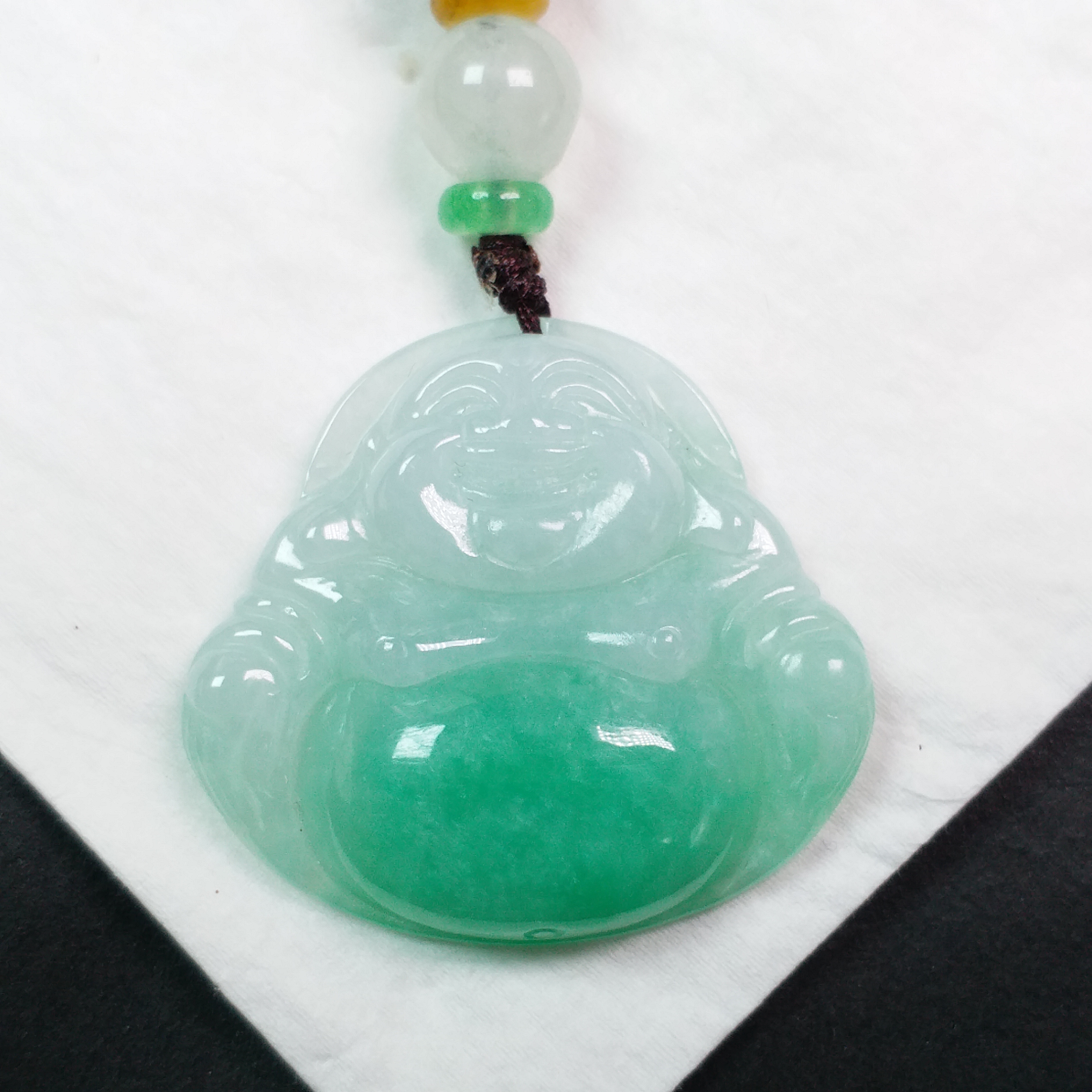 J1790 冰陽綠笑佛吊墜