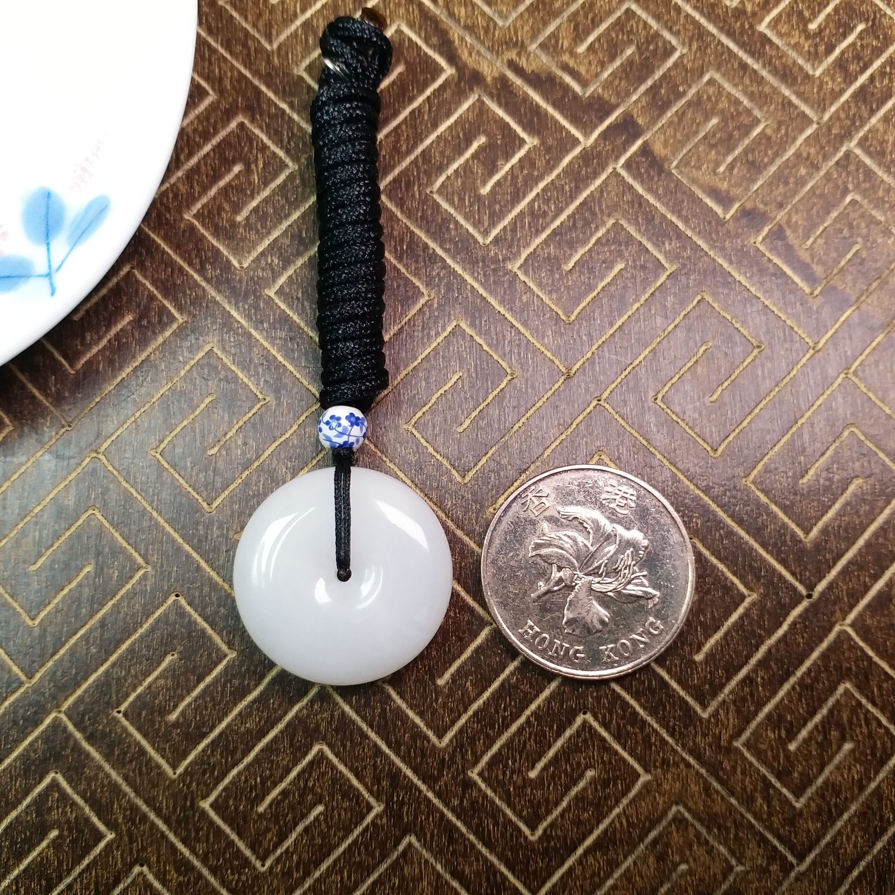 J1890 和田玉白玉平安扣 (25.2mm直徑)