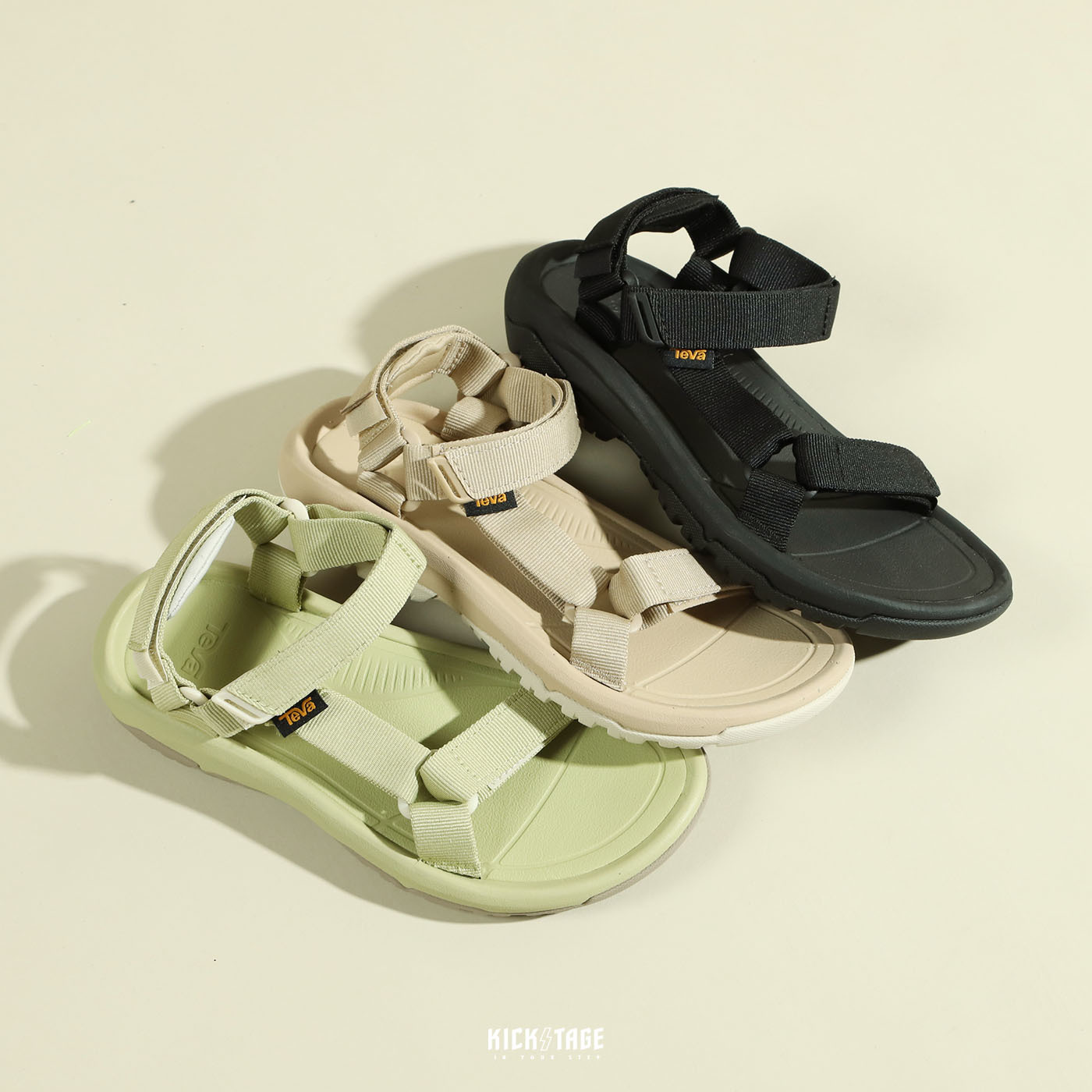 女鞋 TEVA W HURRICANE XLT 2 黑色 酪梨綠 奶茶色 織帶 魔鬼氈 涼鞋 運動涼鞋【TV1019235BLK】