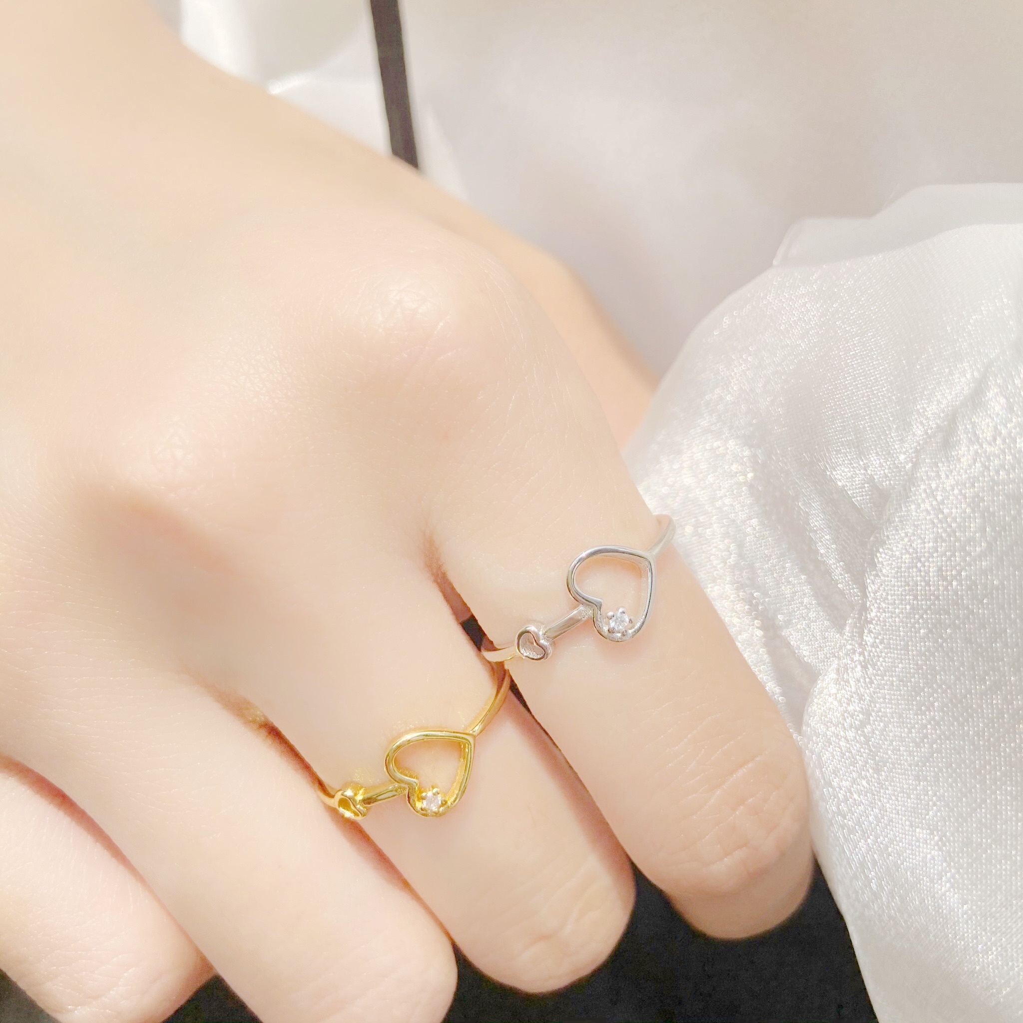 | 925純銀・ 白金 | 心心鑰匙戒指 | RI0233 |