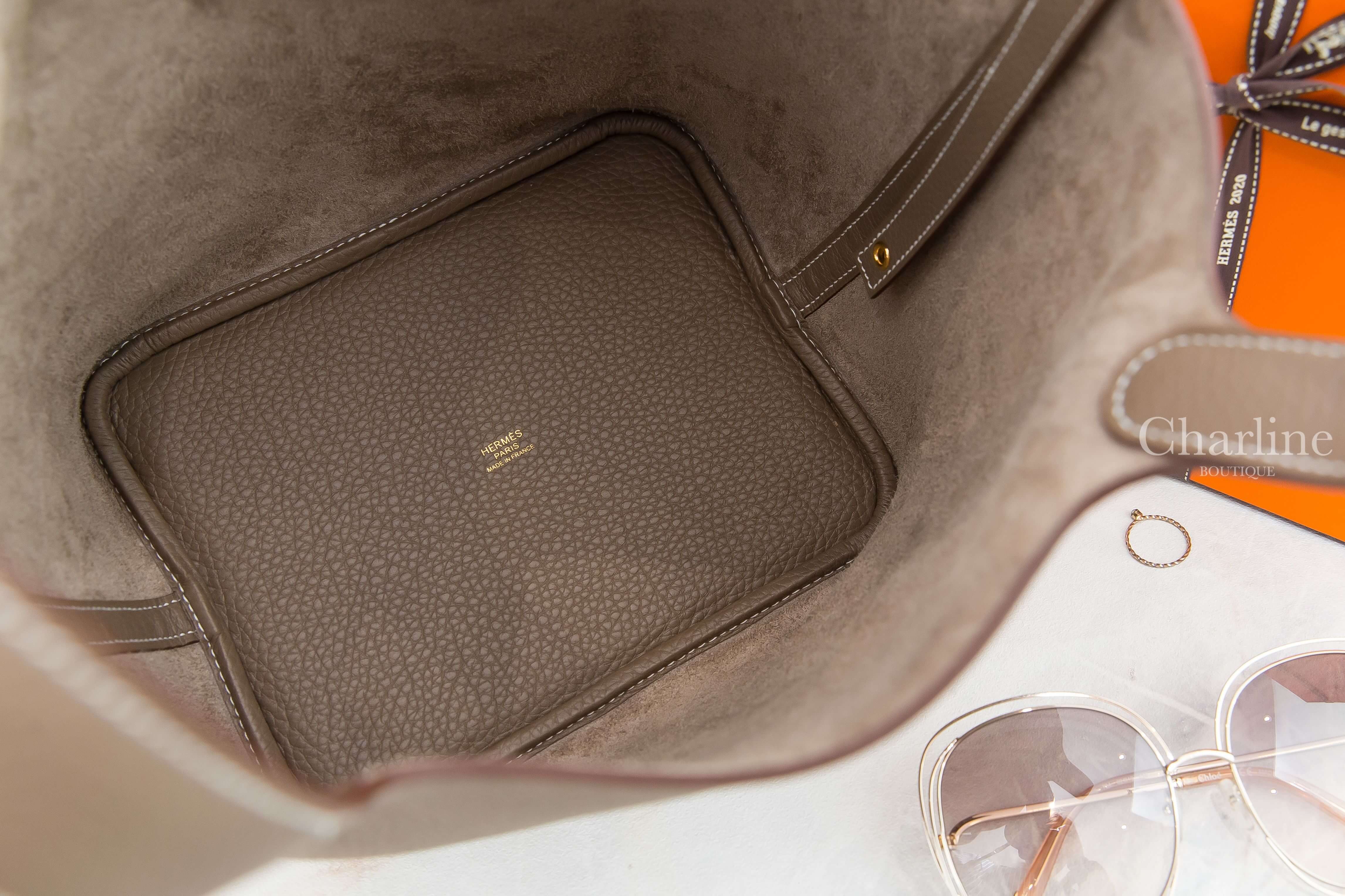Hermès Picotin Lock 22cm 18 Etoupe Taurillon Clemence Z刻大象灰金釦中型提把水桶包-Charline Boutique 精品代購
