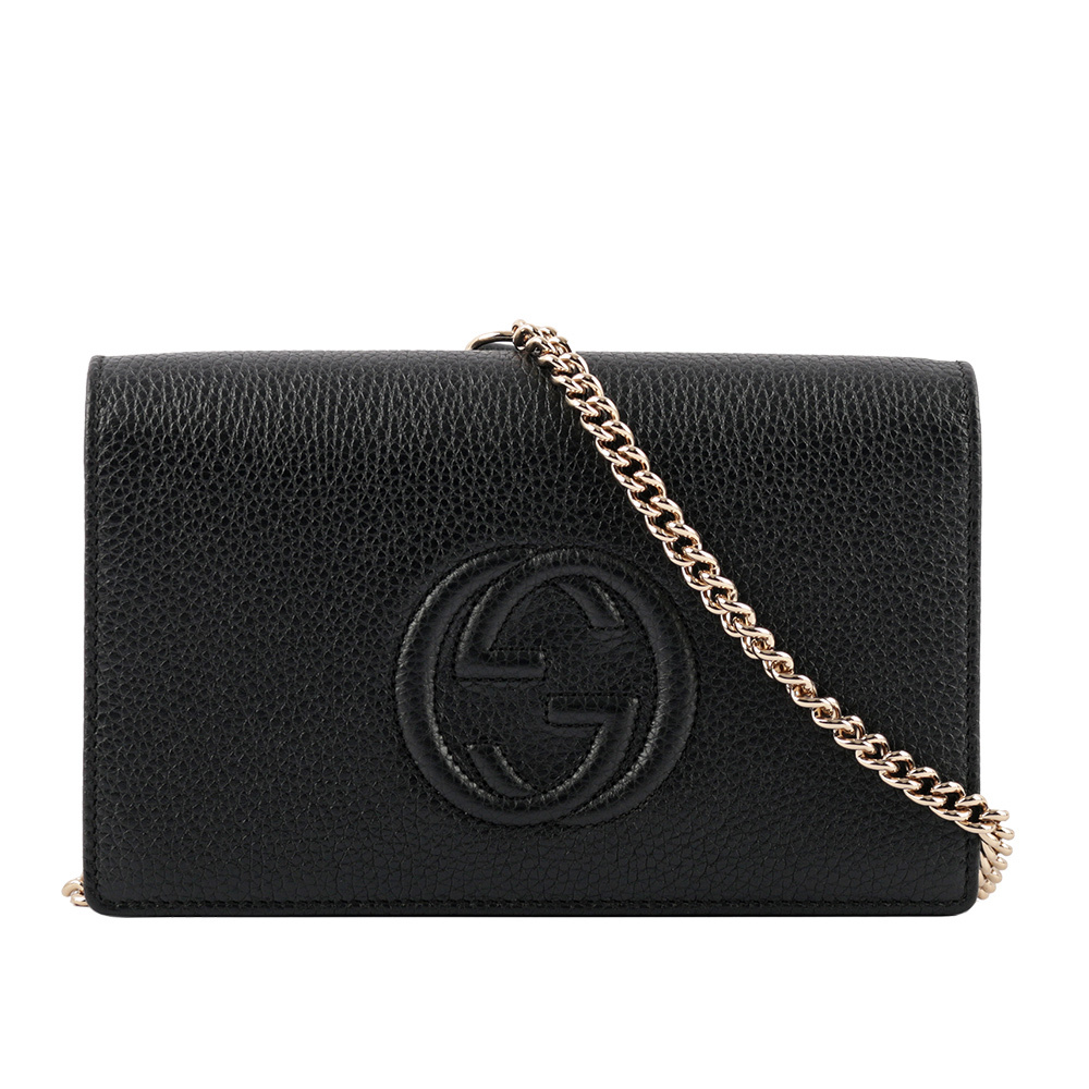 【GUCCI】SOHO 系列牛皮皮夾式手拿/鍊包