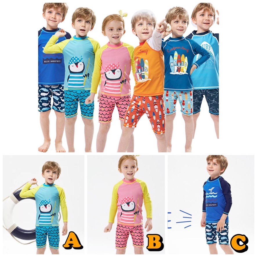 出口歐美長䄂防曬潛水衣(2件套）No.232