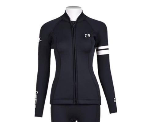 ▲現貨 Bestdive 女款 2mm 彩虹系列 防寒上衣 黑身/手臂白線條