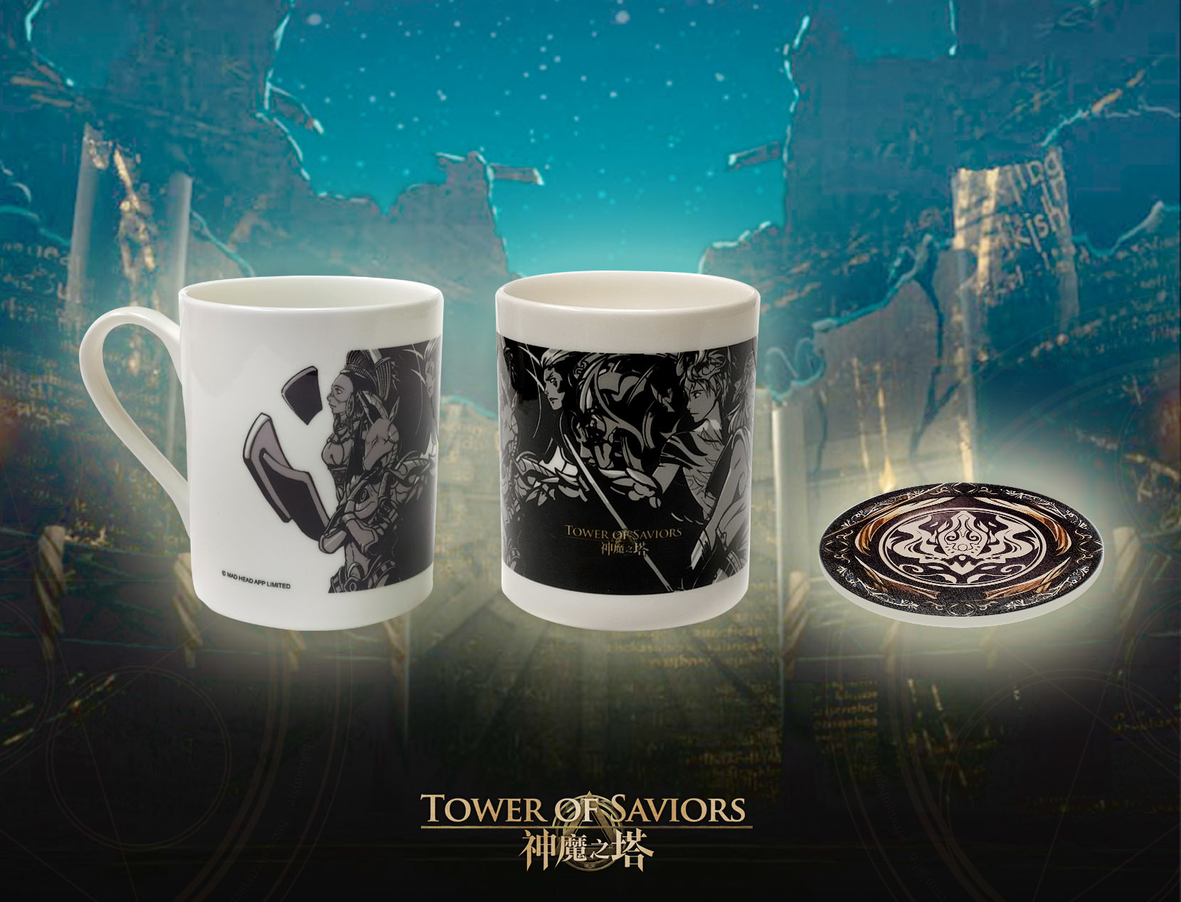 《神魔之塔》黑金英雄貝瓷杯墊組
