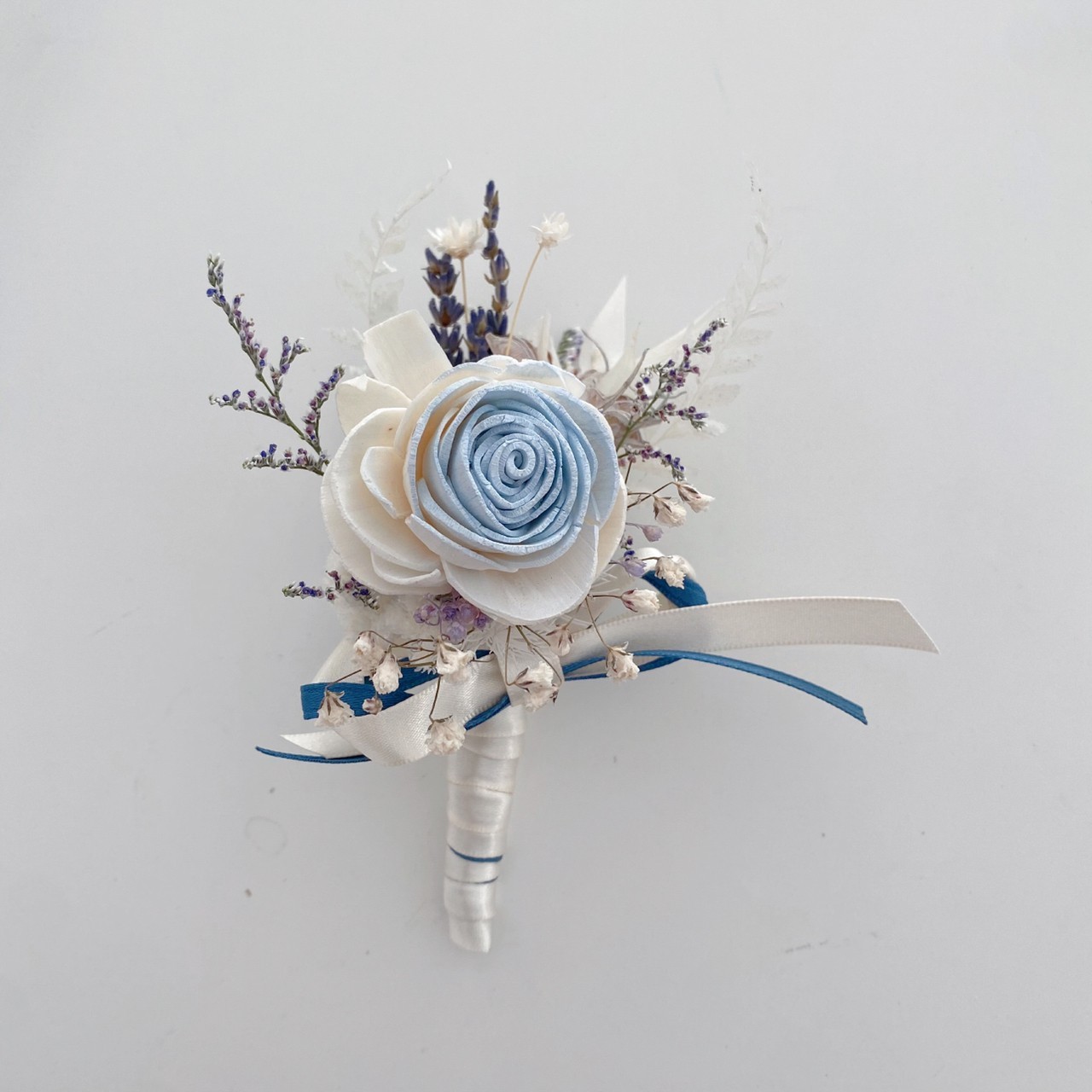 婚禮胸花-愛麗絲藍