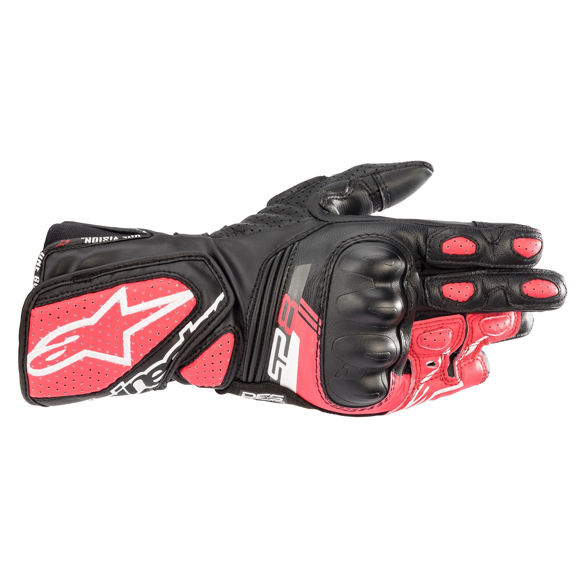 ALPINESTARS STELLA SP-8 V3 BLACK/WHITE/DIVA PINK 女版 黑白粉 皮手套 SP8