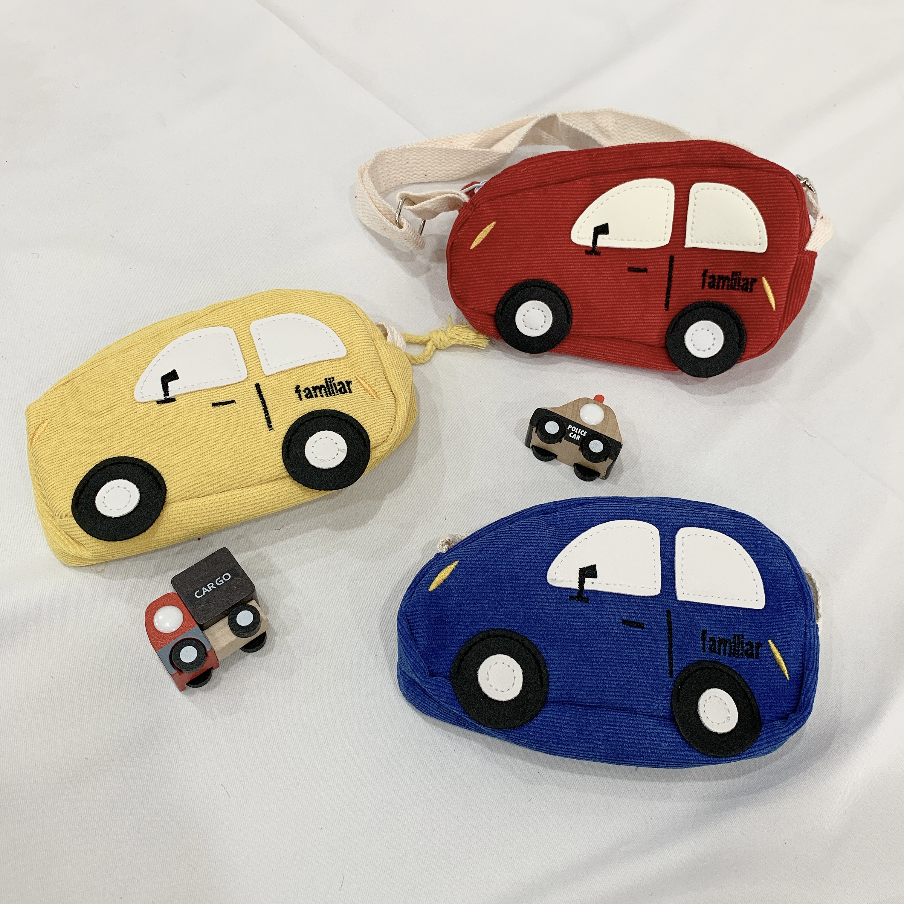 小汽車帆布側背包