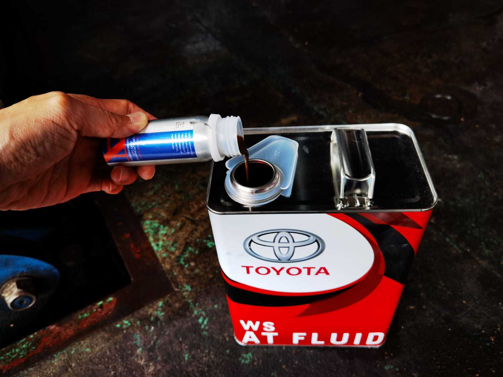 Pour into at transsission fluid