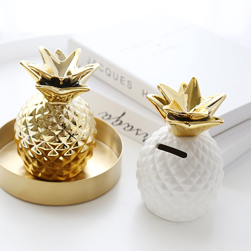 【ＡＨ206】北歐招財鳳梨擺件/存錢筒