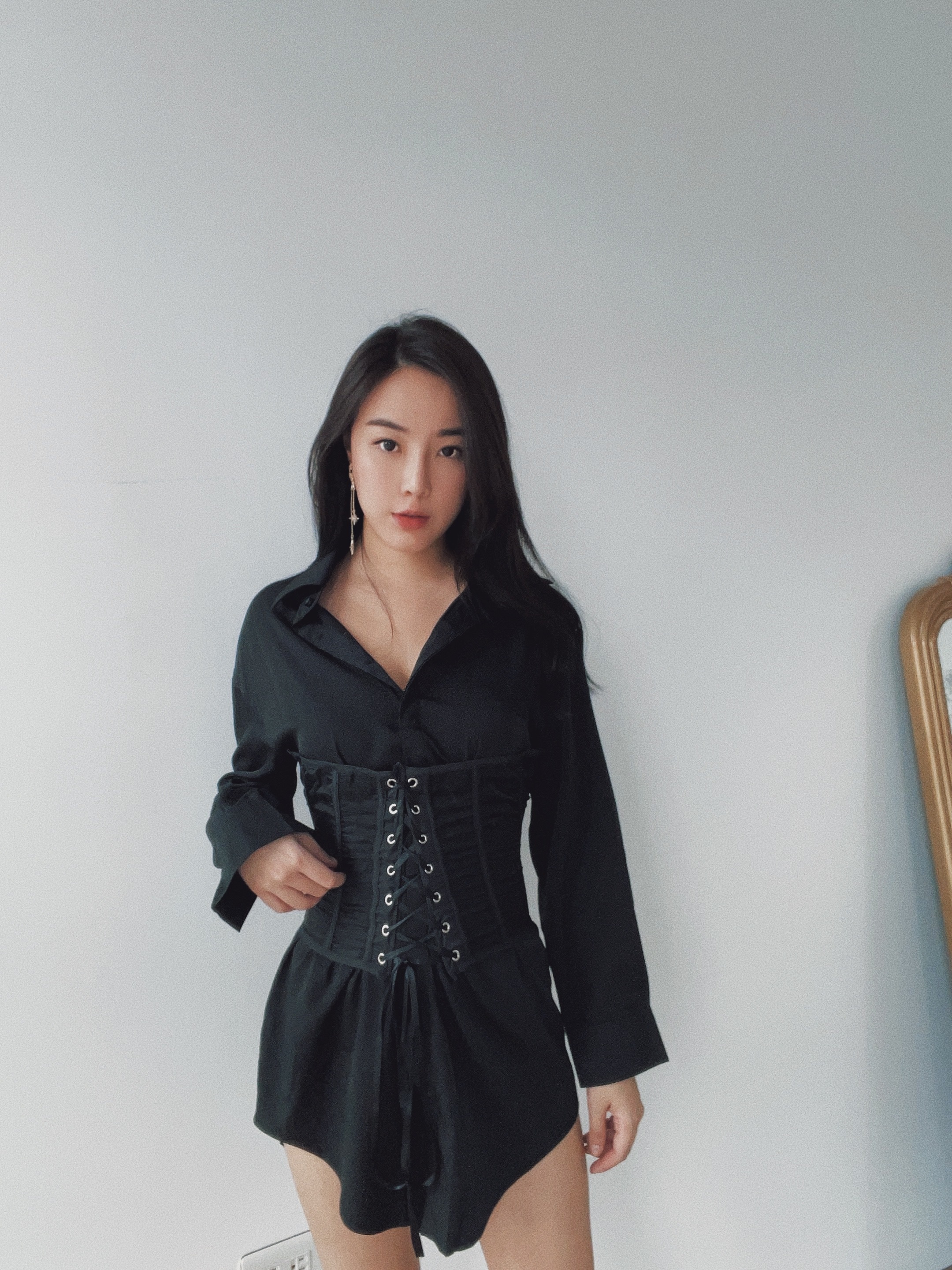 Open arms 馬甲綁帶襯衫