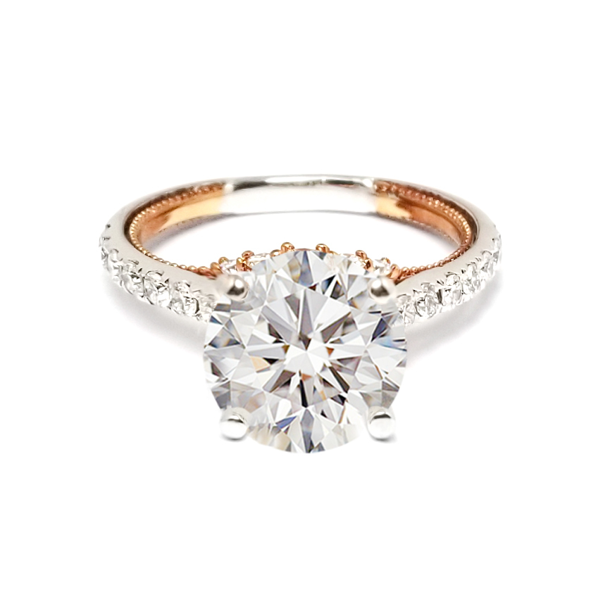 18K白 / 玫瑰金天然鑽石戒指托 (RS41H110188M)