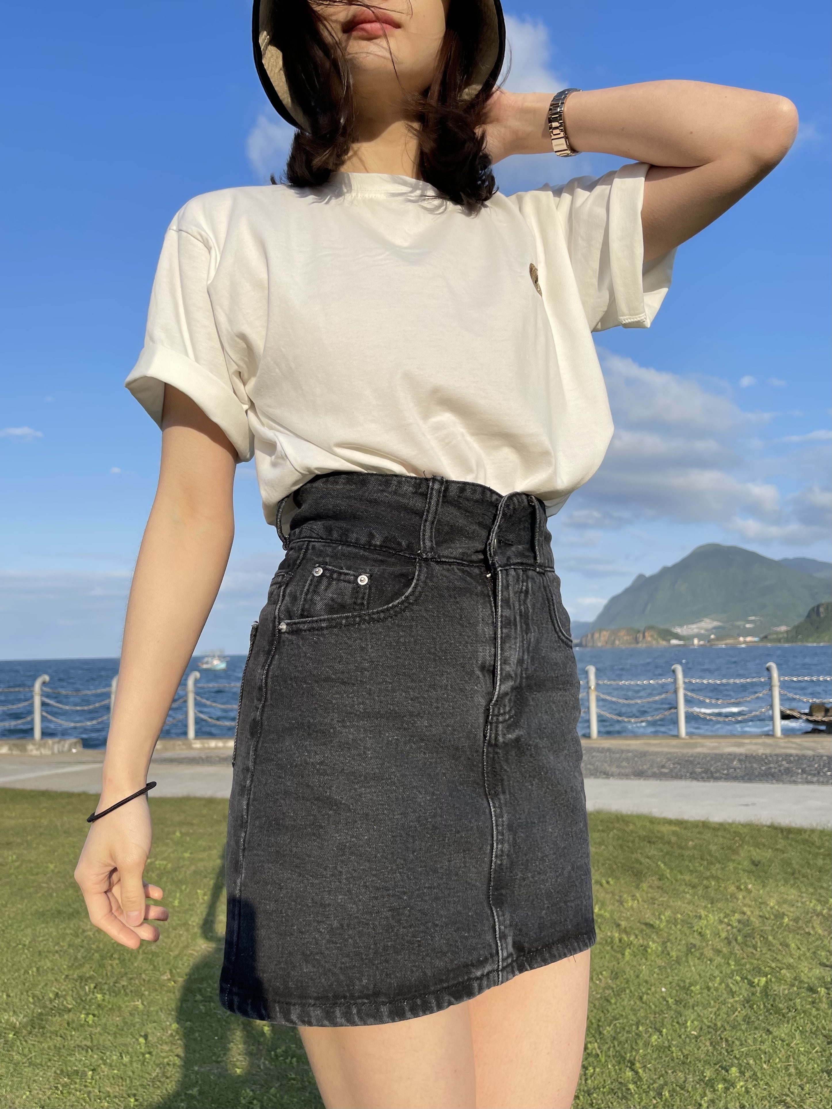 高腰顯瘦牛仔裙(現貨S)