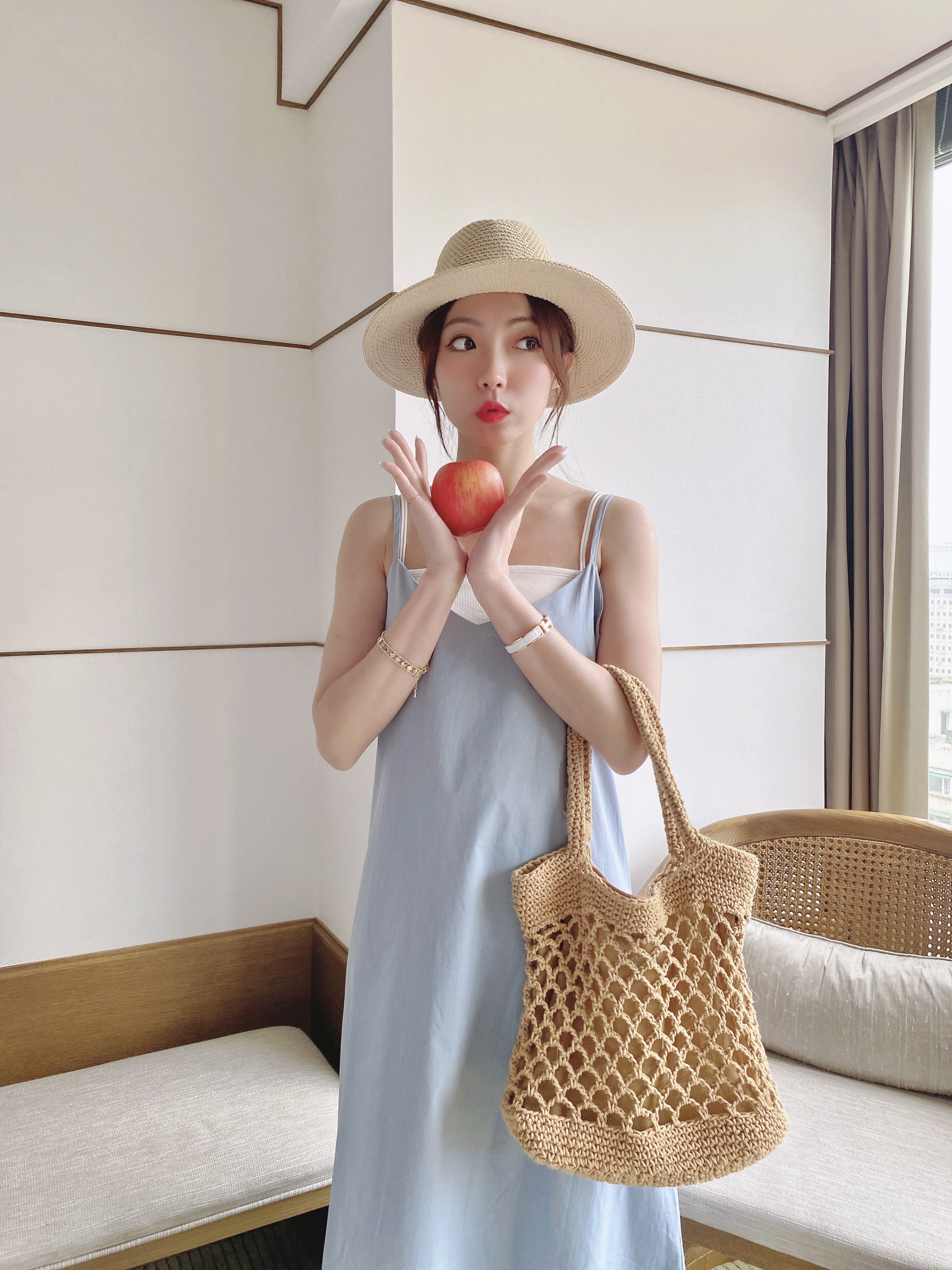 訂製款質感度假風拉鍊草編編織包