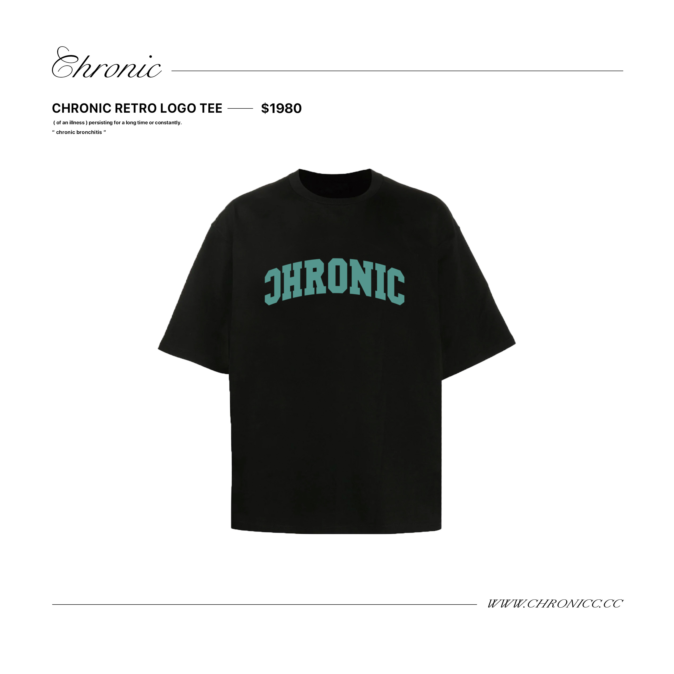 RETRO LOGO TEE BLACK / T-01
