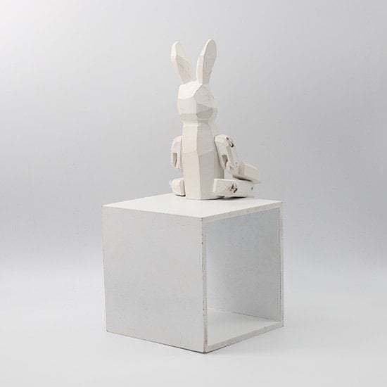 木雕擺飾兔子