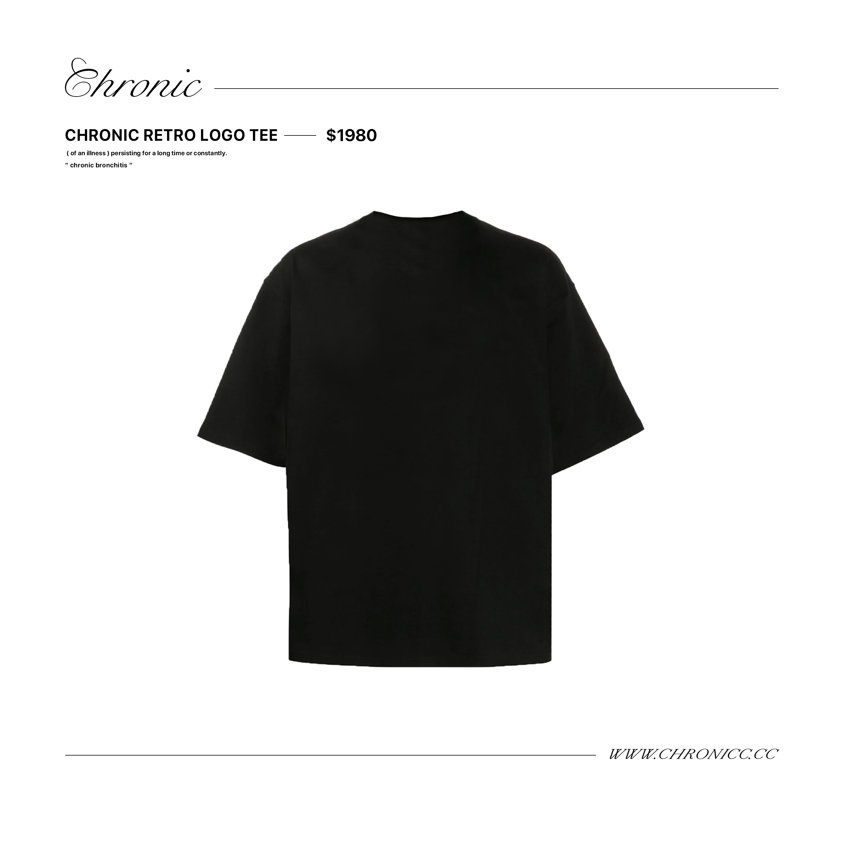 RETRO LOGO TEE BLACK / T-01