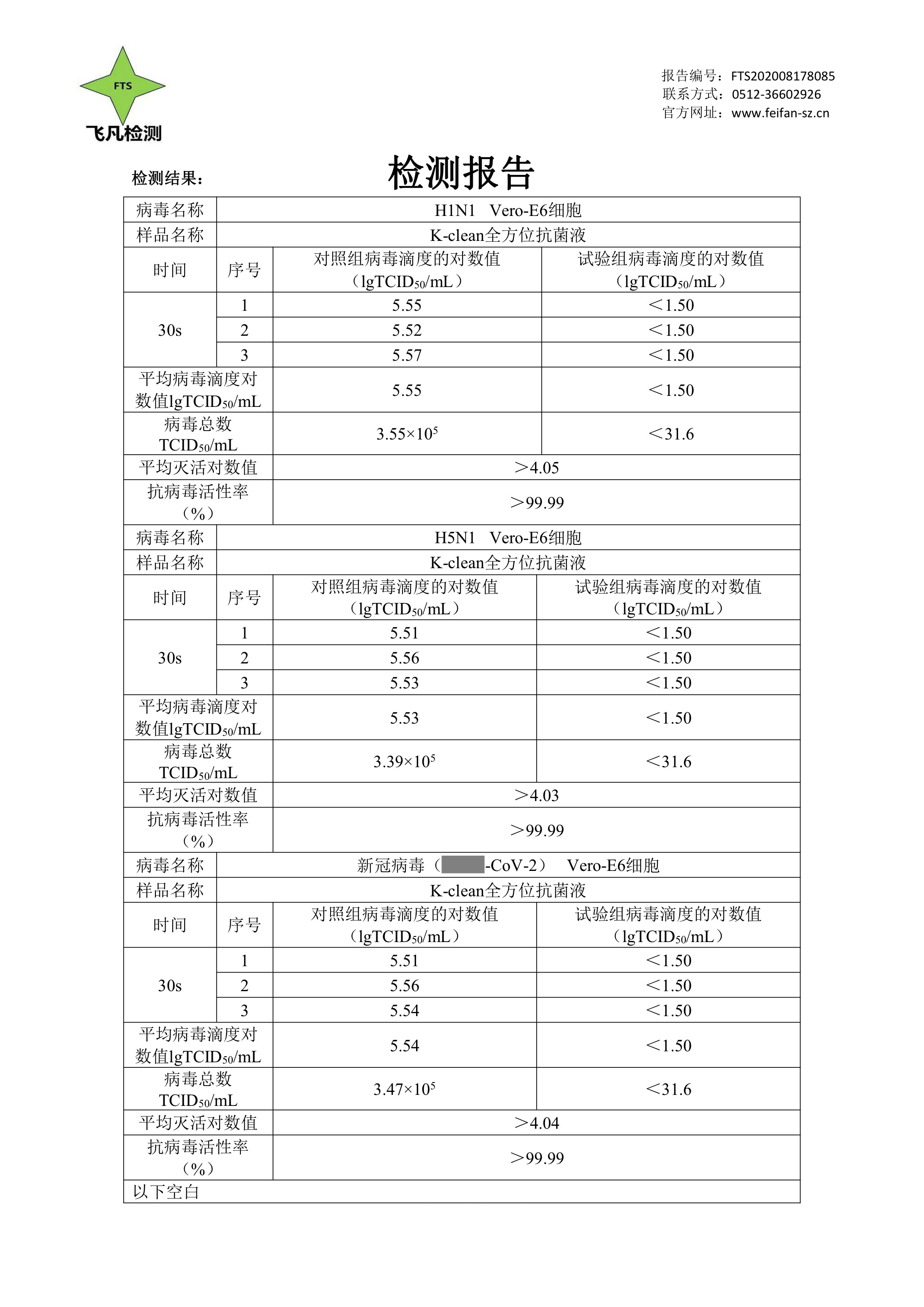 飛凡分析檢測報告