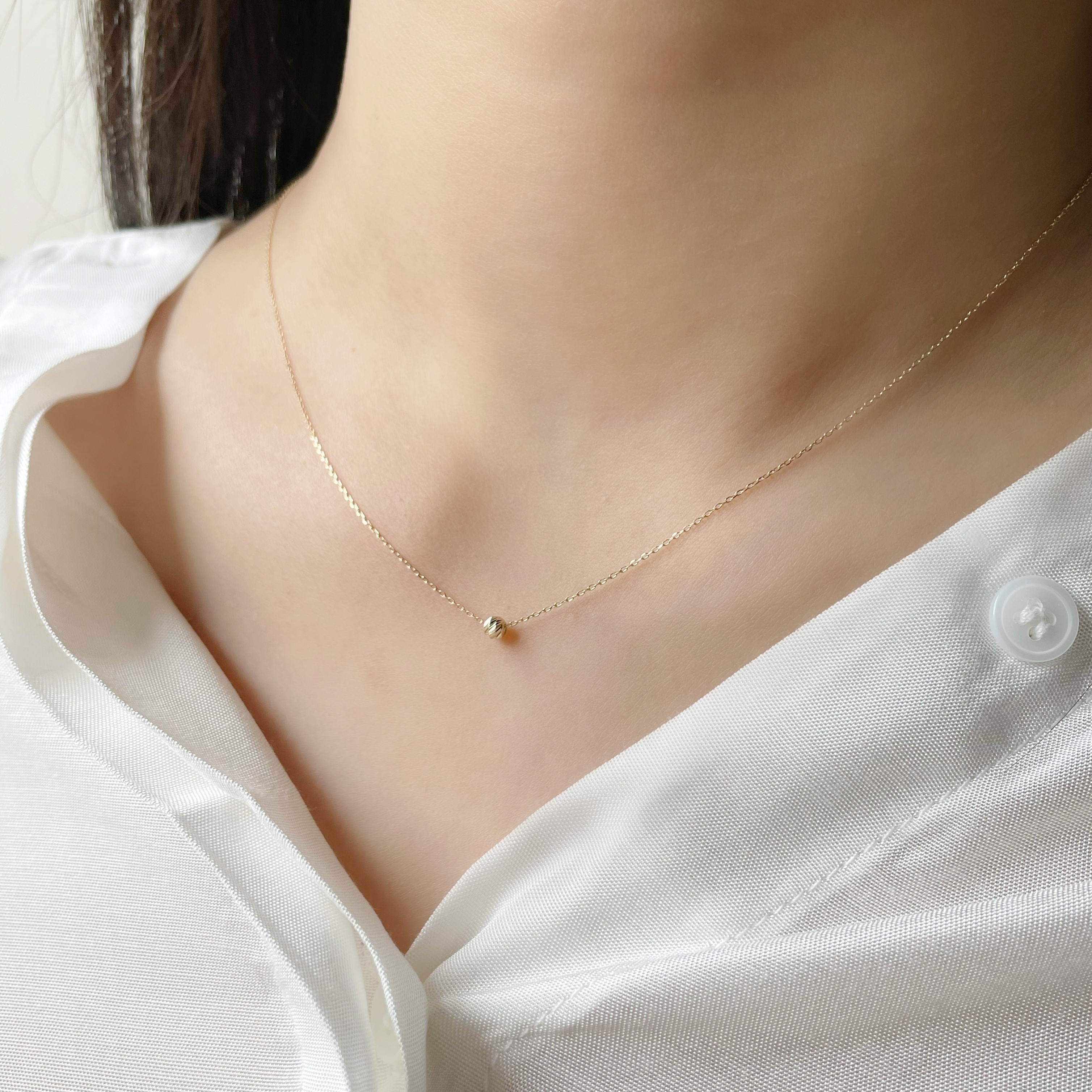 14K Single cutting ball項鍊