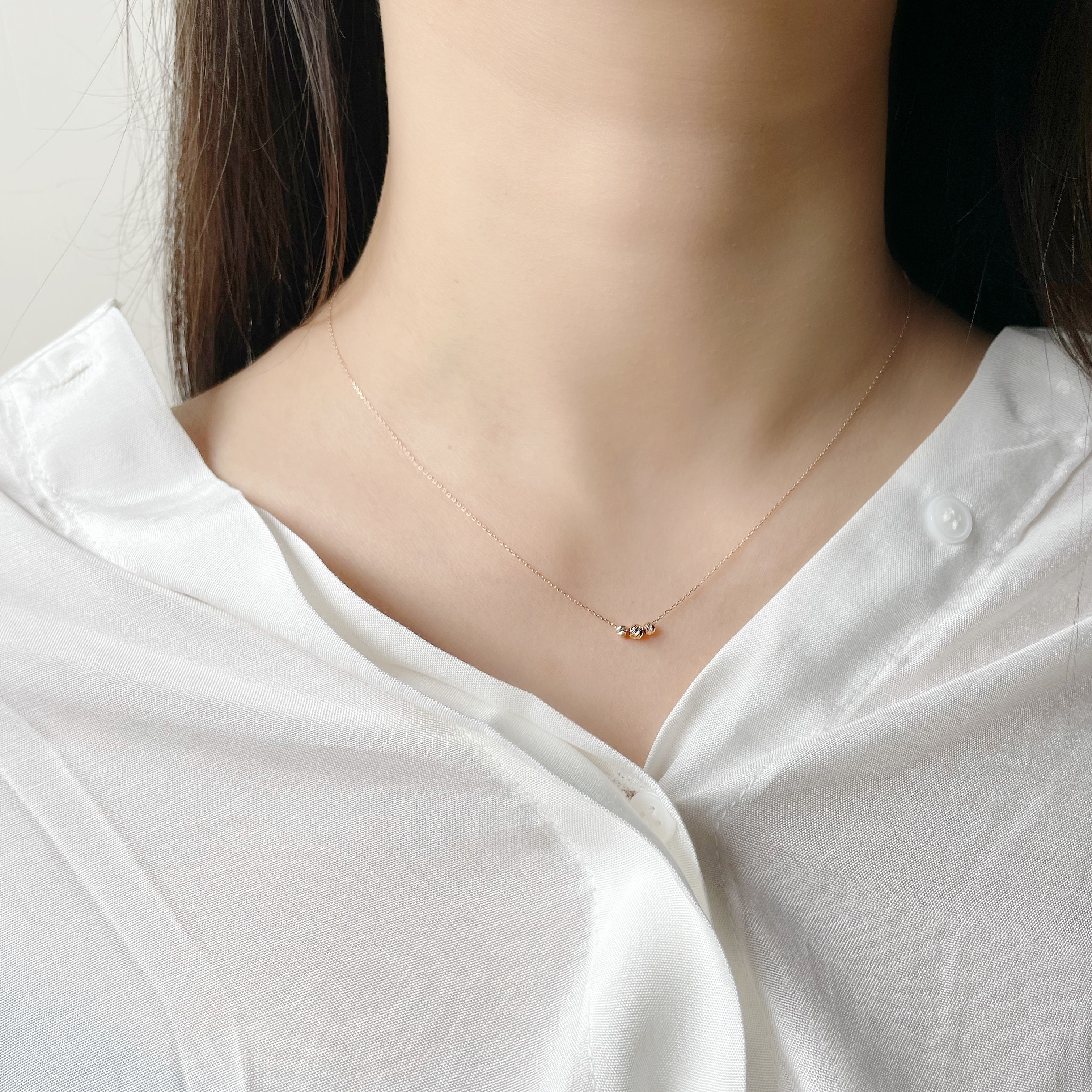 14K Triple cutting ball項鍊