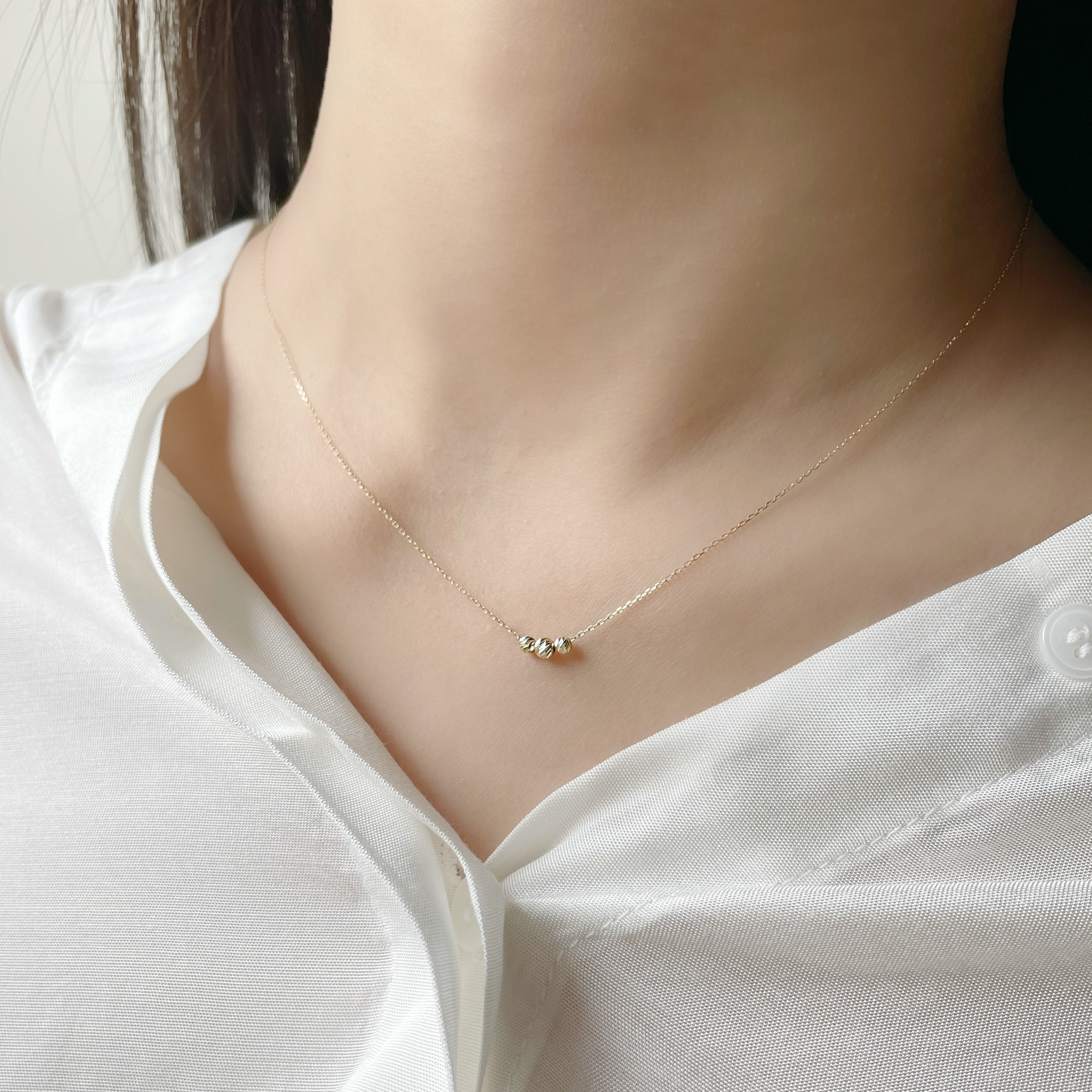 14K Triple cutting ball項鍊