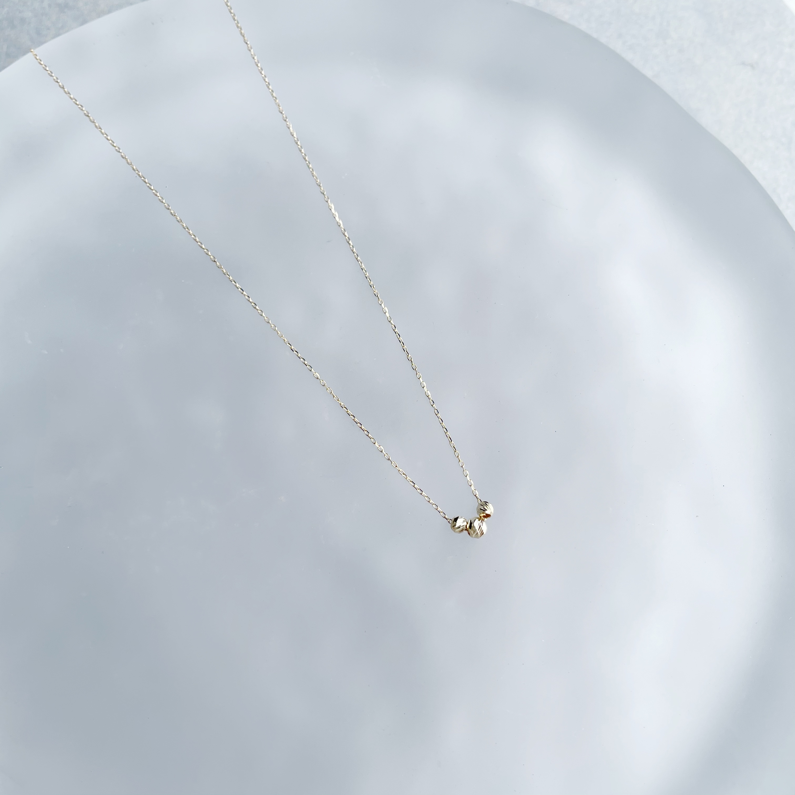 14K Triple cutting ball項鍊