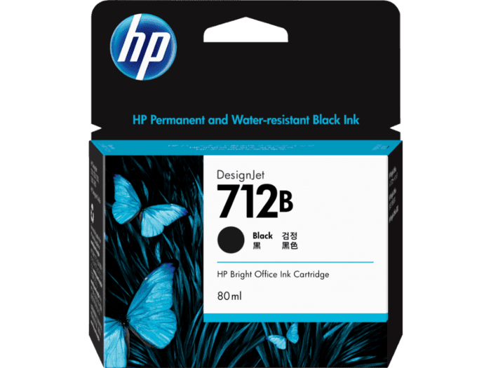 HP 712B DesignJet 80 毫升黑色墨盒 - 3ED29A