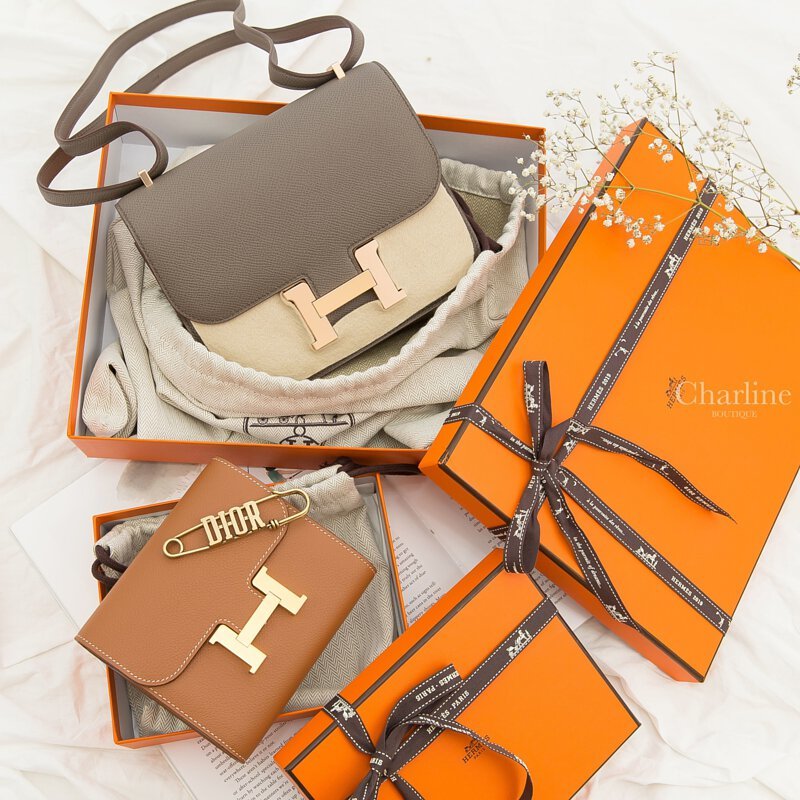 Hermès Mini Constance III 18cm 8F Etain Epsom Y刻錫器灰玫瑰金釦-Charline Boutique 精品代購