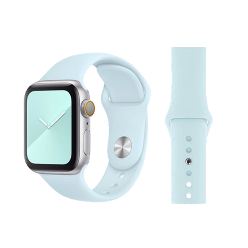 【Rainbow推薦】Apple Watch 硅膠素色錶帶/蘋果手錶錶帶(4/5/6適用)
